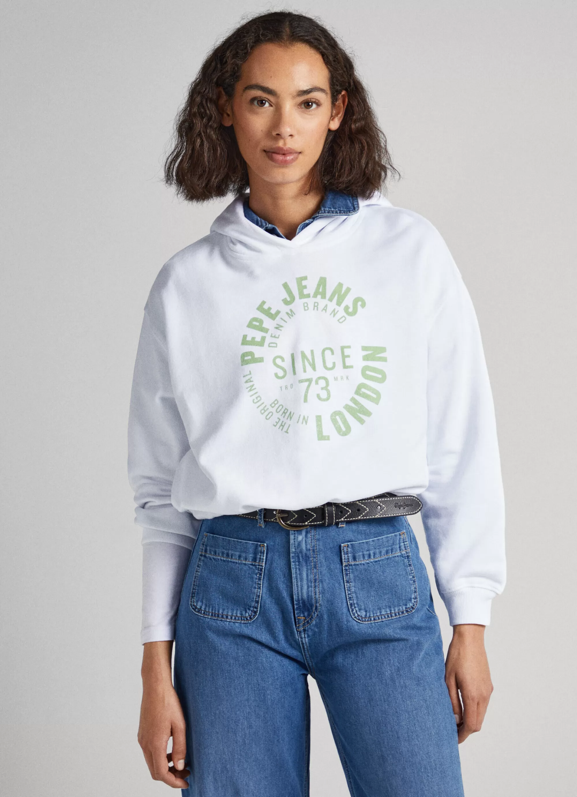 Mulher Pepe Jeans Sweatshirts>Sweatshirt Algodao Com Capuz