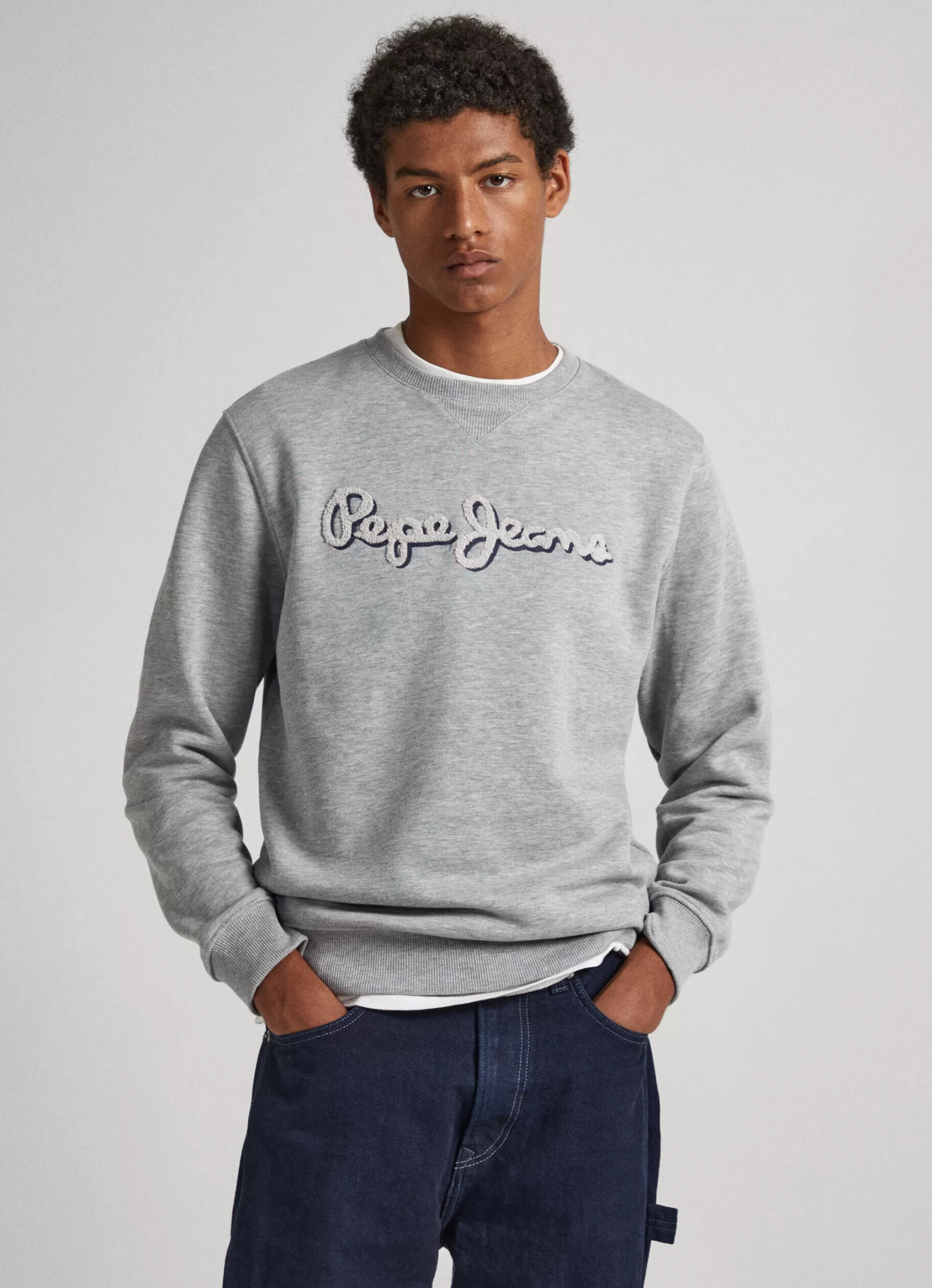 Homem Pepe Jeans Sweatshirts>Sweatshirt Algodao Com Logo Bordado