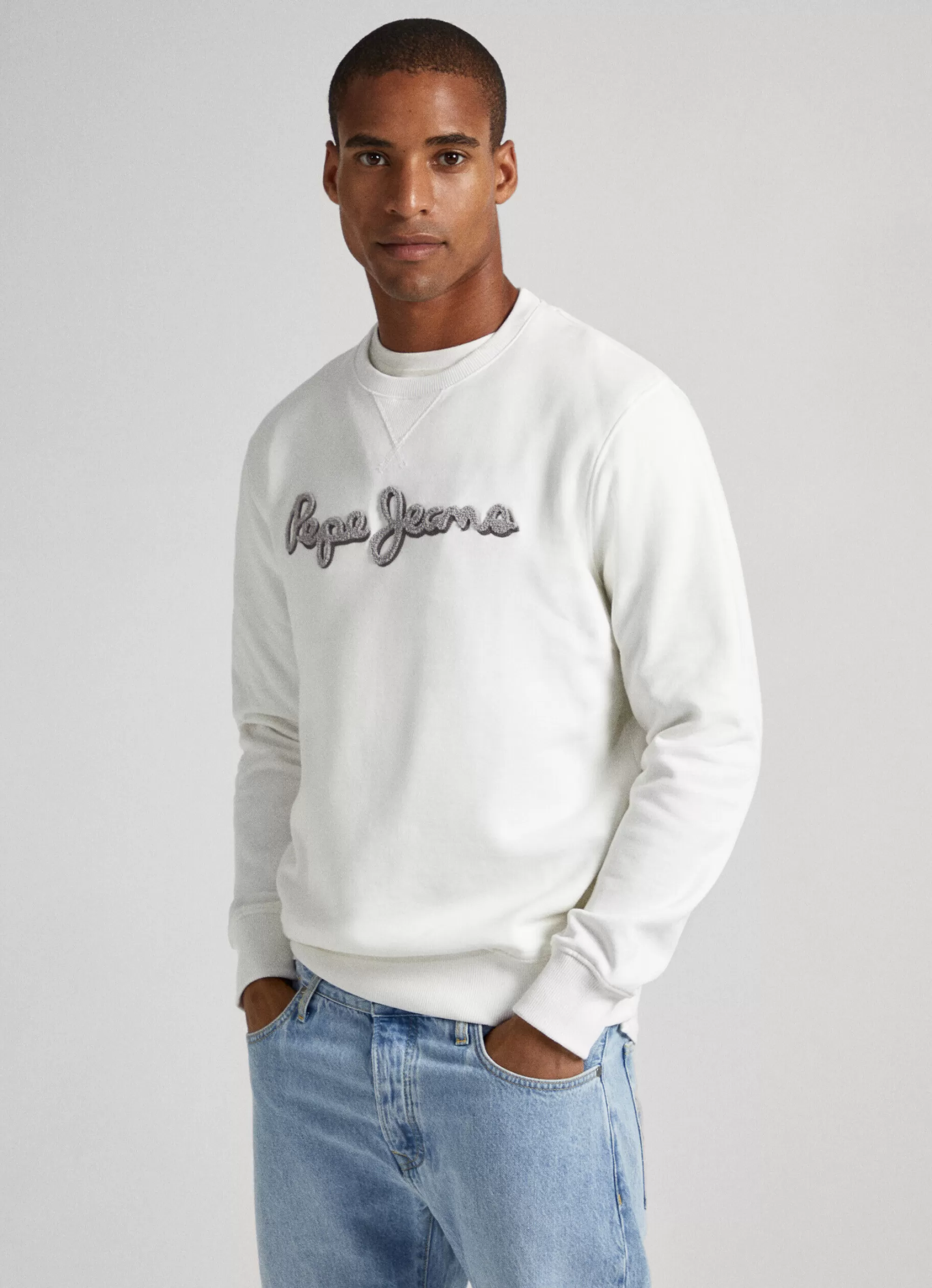 Homem Pepe Jeans Sweatshirts>Sweatshirt Algodao Com Logo Bordado