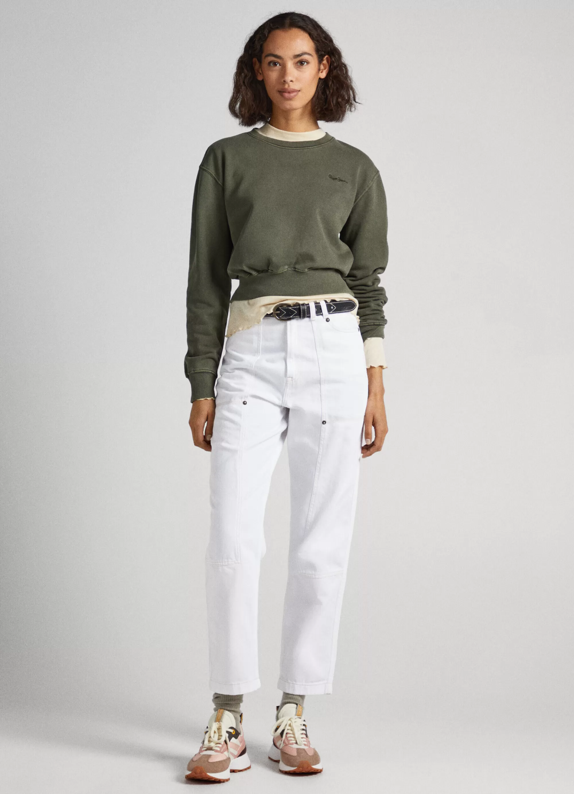 Mulher Pepe Jeans Sweatshirts>Sweatshirt Algodao Cropped Fit