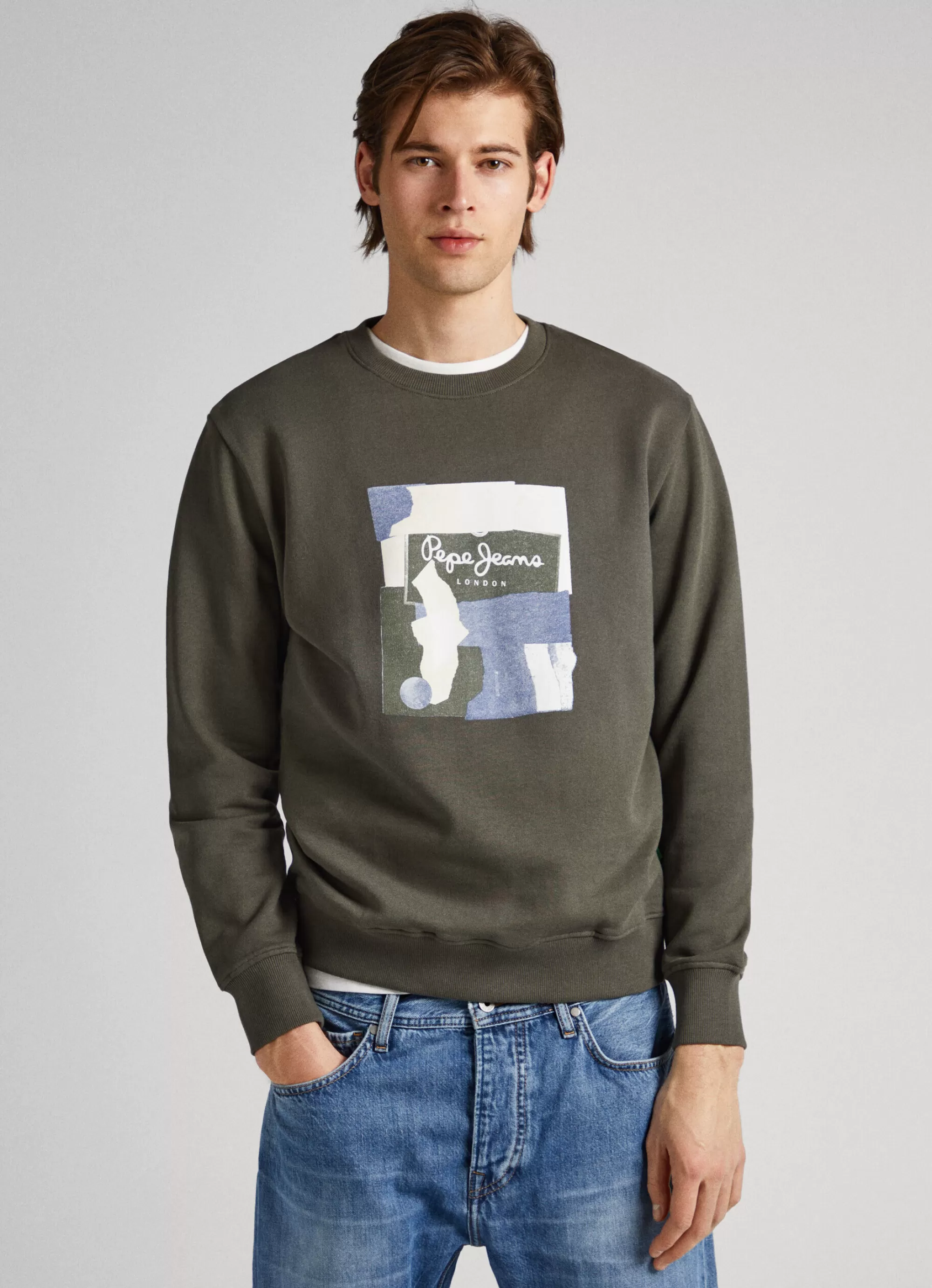 Homem Pepe Jeans Sweatshirts>Sweatshirt Algodao Gola Redonda