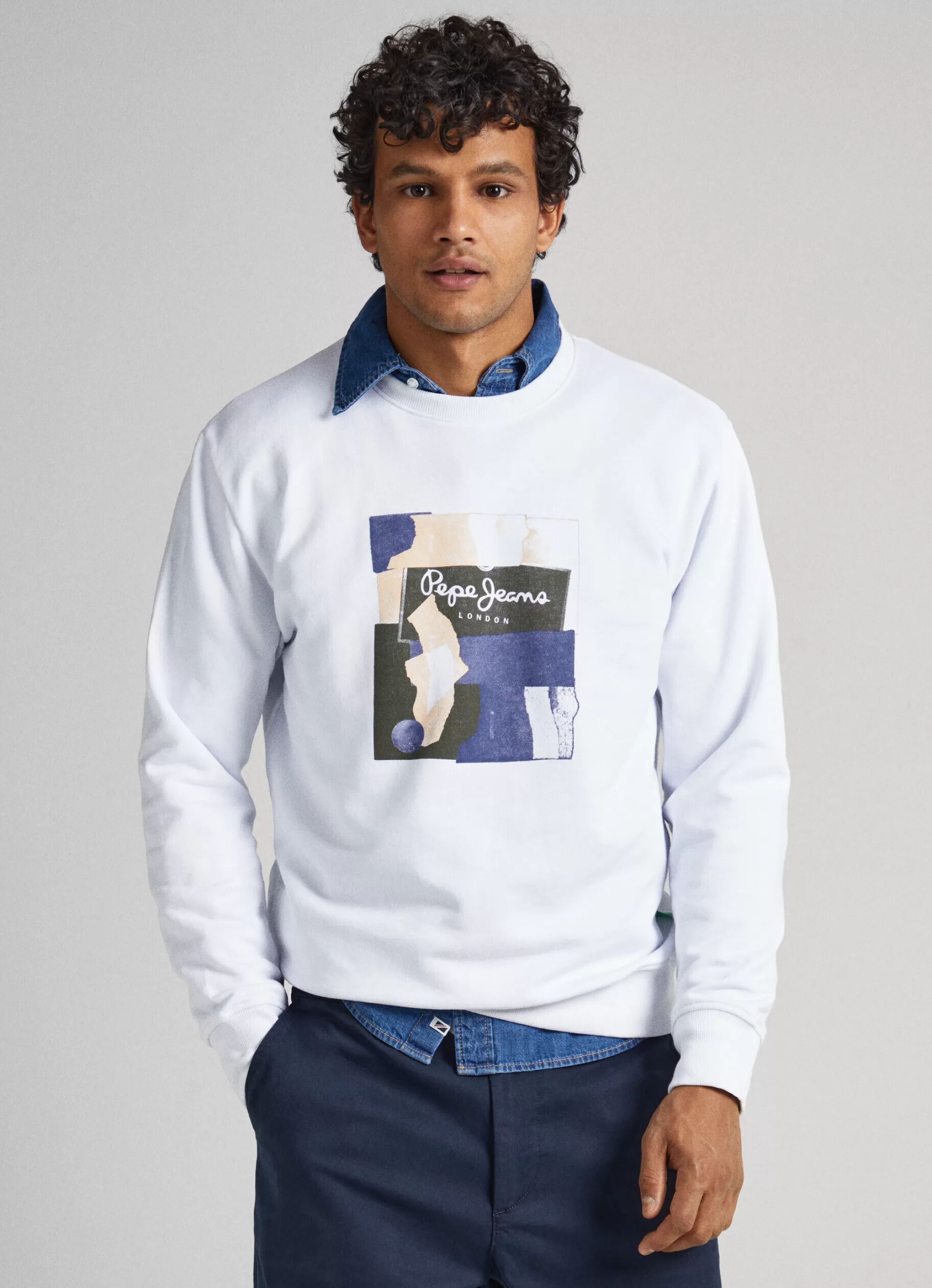 Homem Pepe Jeans Sweatshirts>Sweatshirt Algodao Gola Redonda