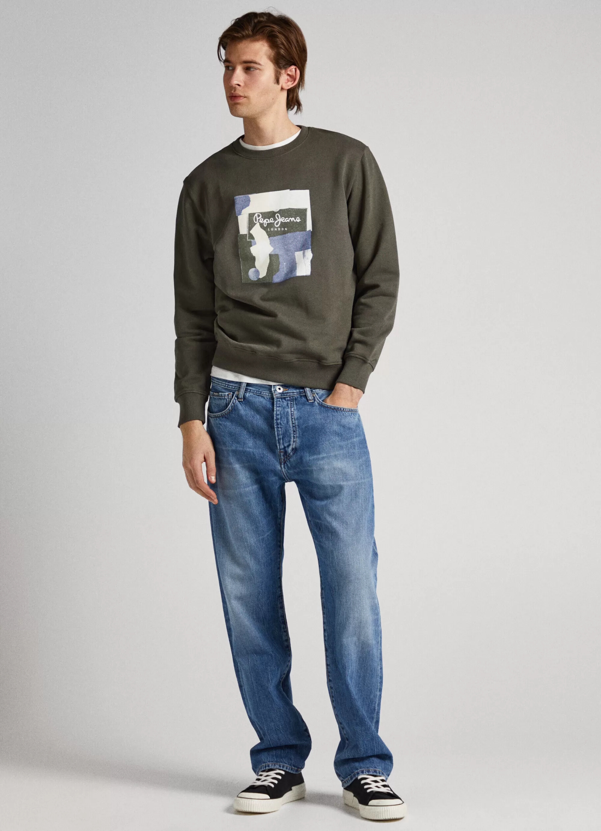 Homem Pepe Jeans Sweatshirts>Sweatshirt Algodao Gola Redonda