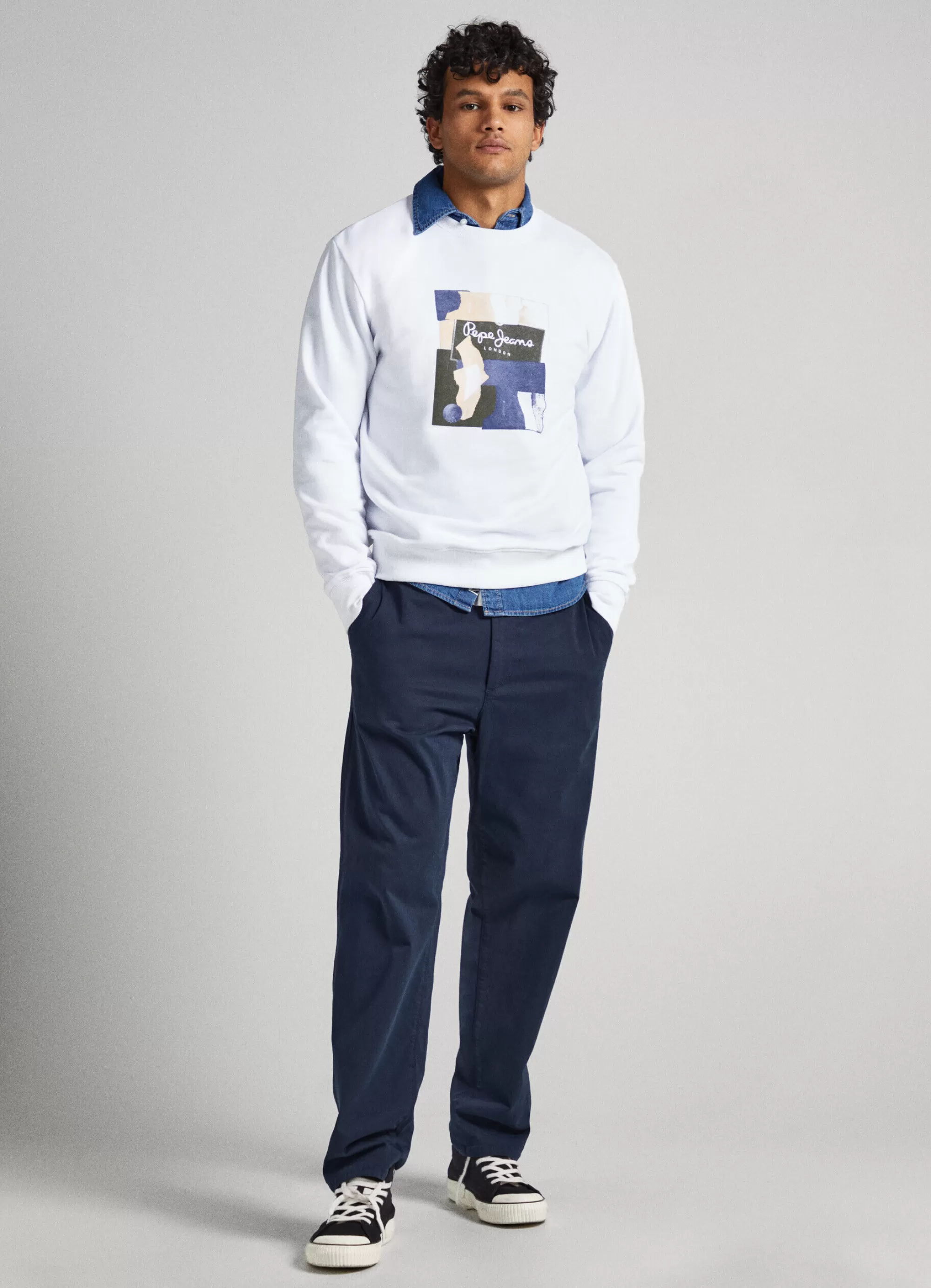 Homem Pepe Jeans Sweatshirts>Sweatshirt Algodao Gola Redonda