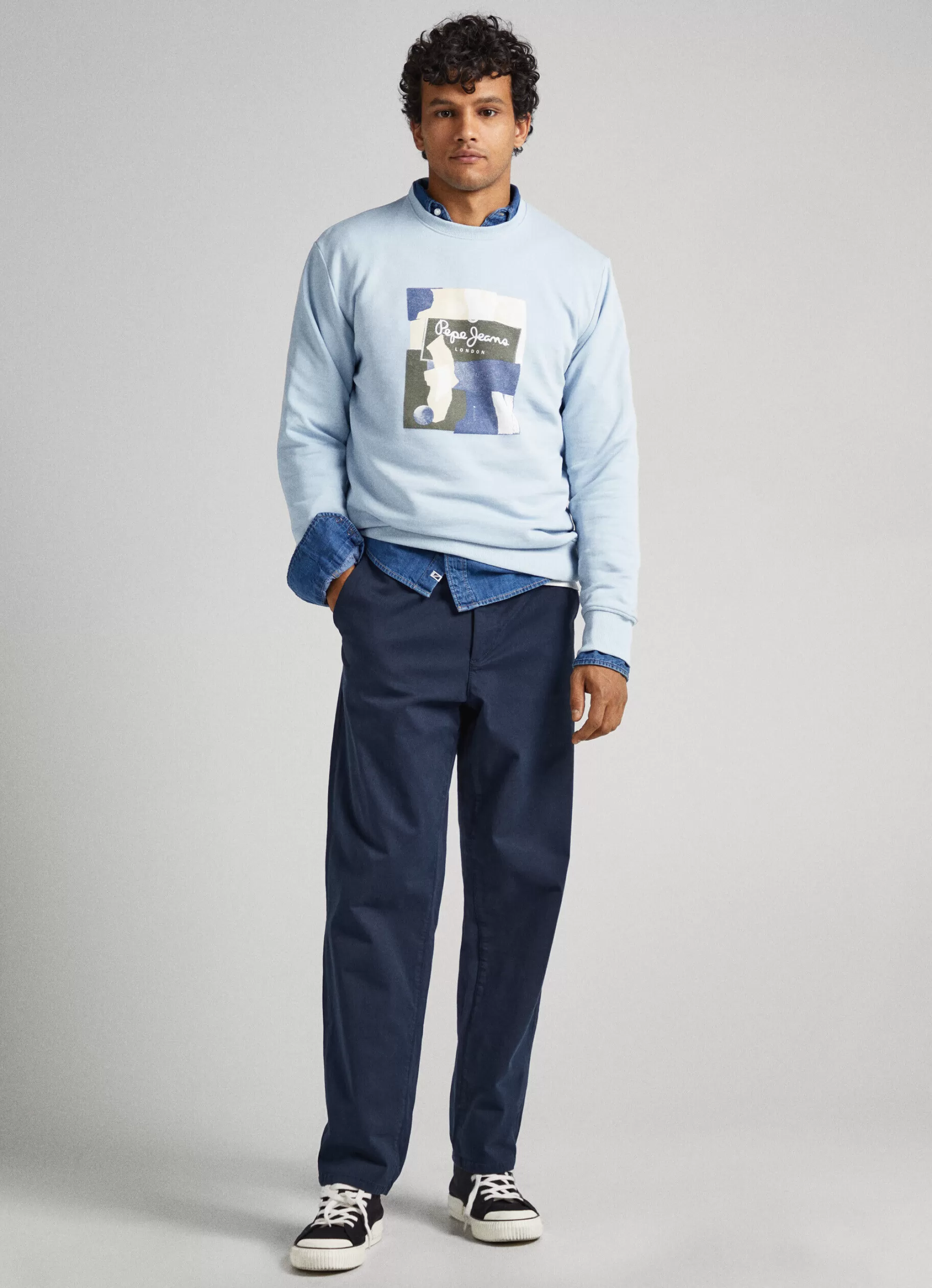 Homem Pepe Jeans Sweatshirts>Sweatshirt Algodao Gola Redonda