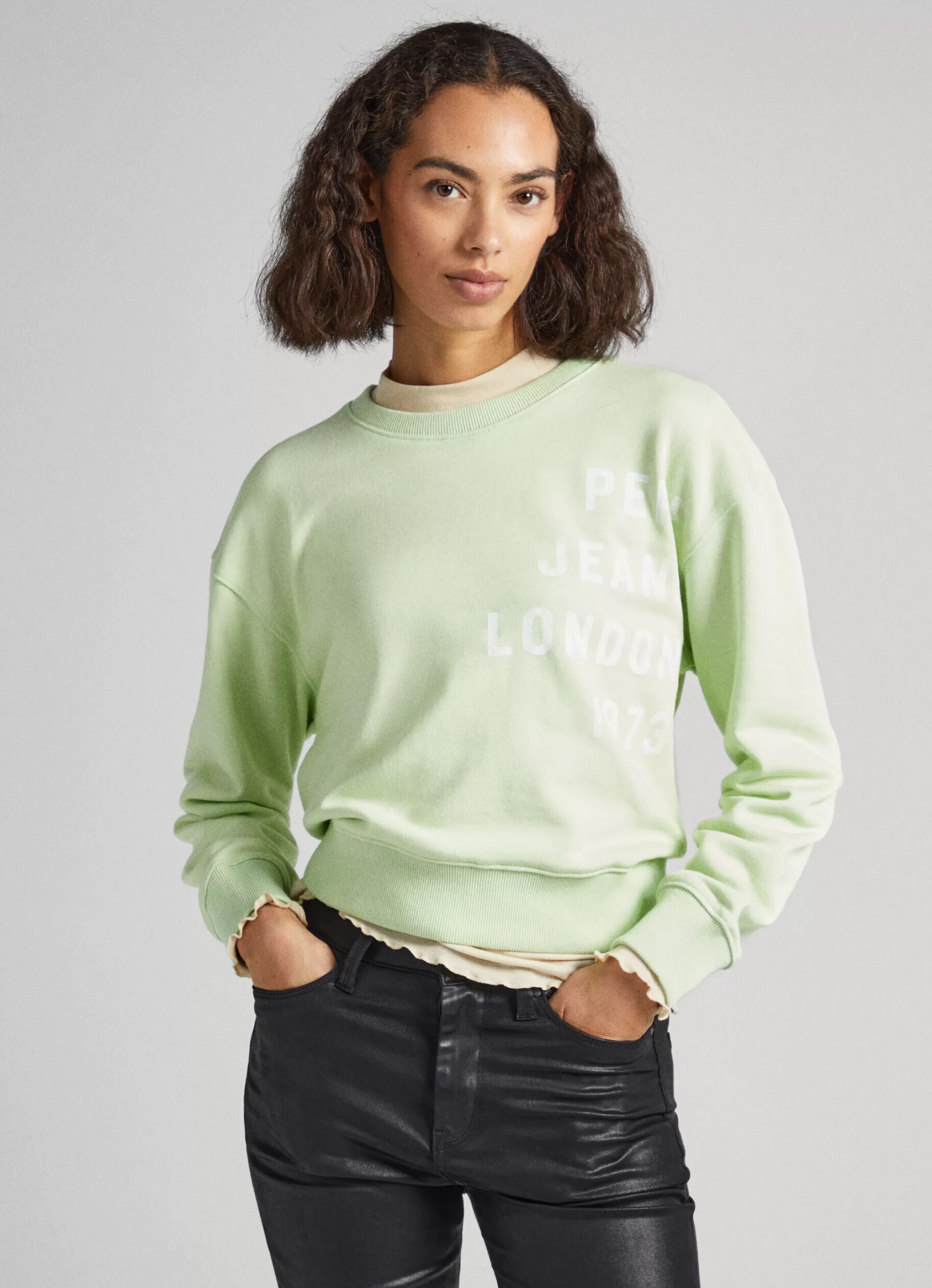 Mulher Pepe Jeans Sweatshirts>Sweatshirt Algodao Logo Estampado