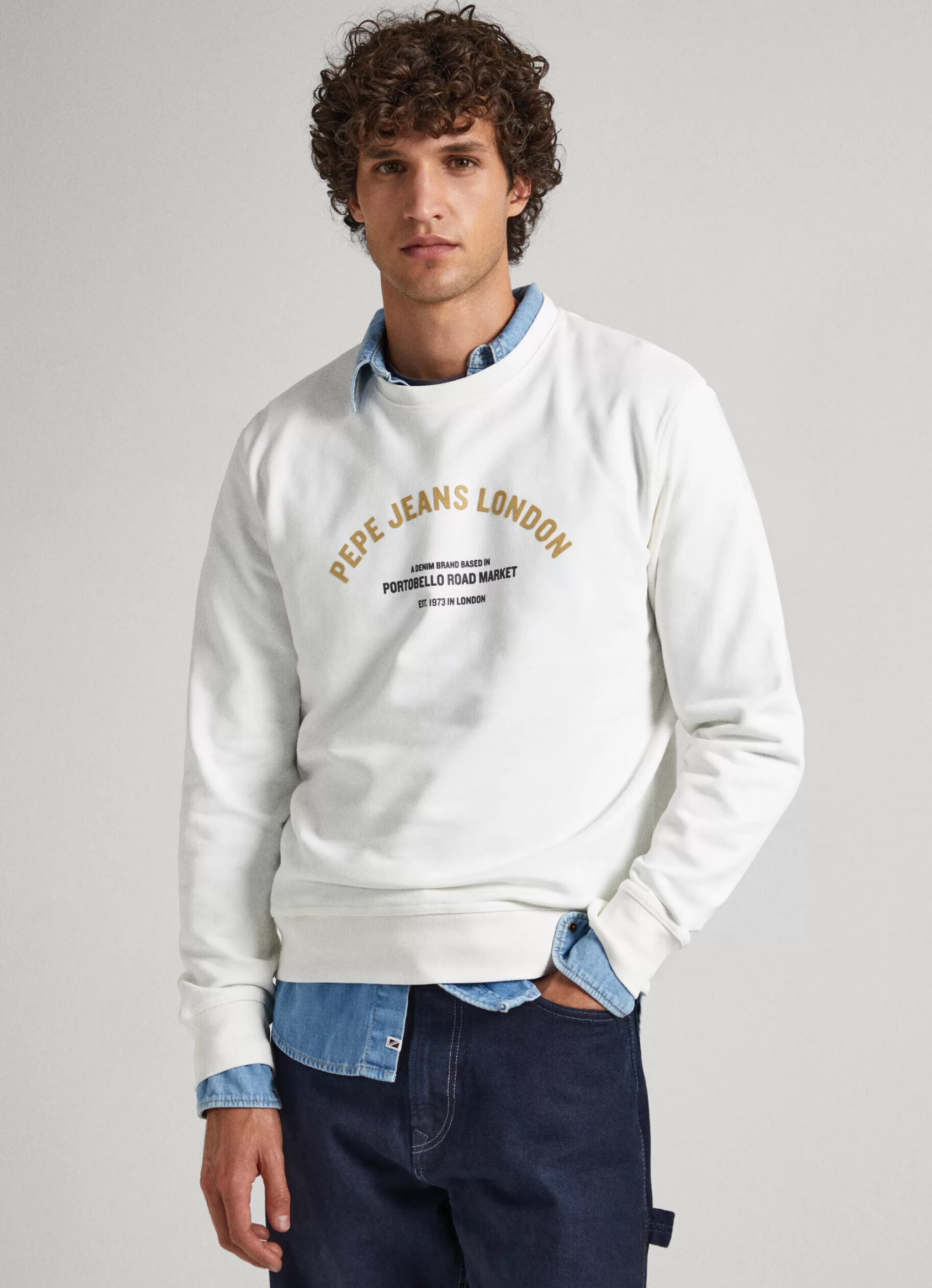 Homem Pepe Jeans Sweatshirts>Sweatshirt Algodao Logo Estampado