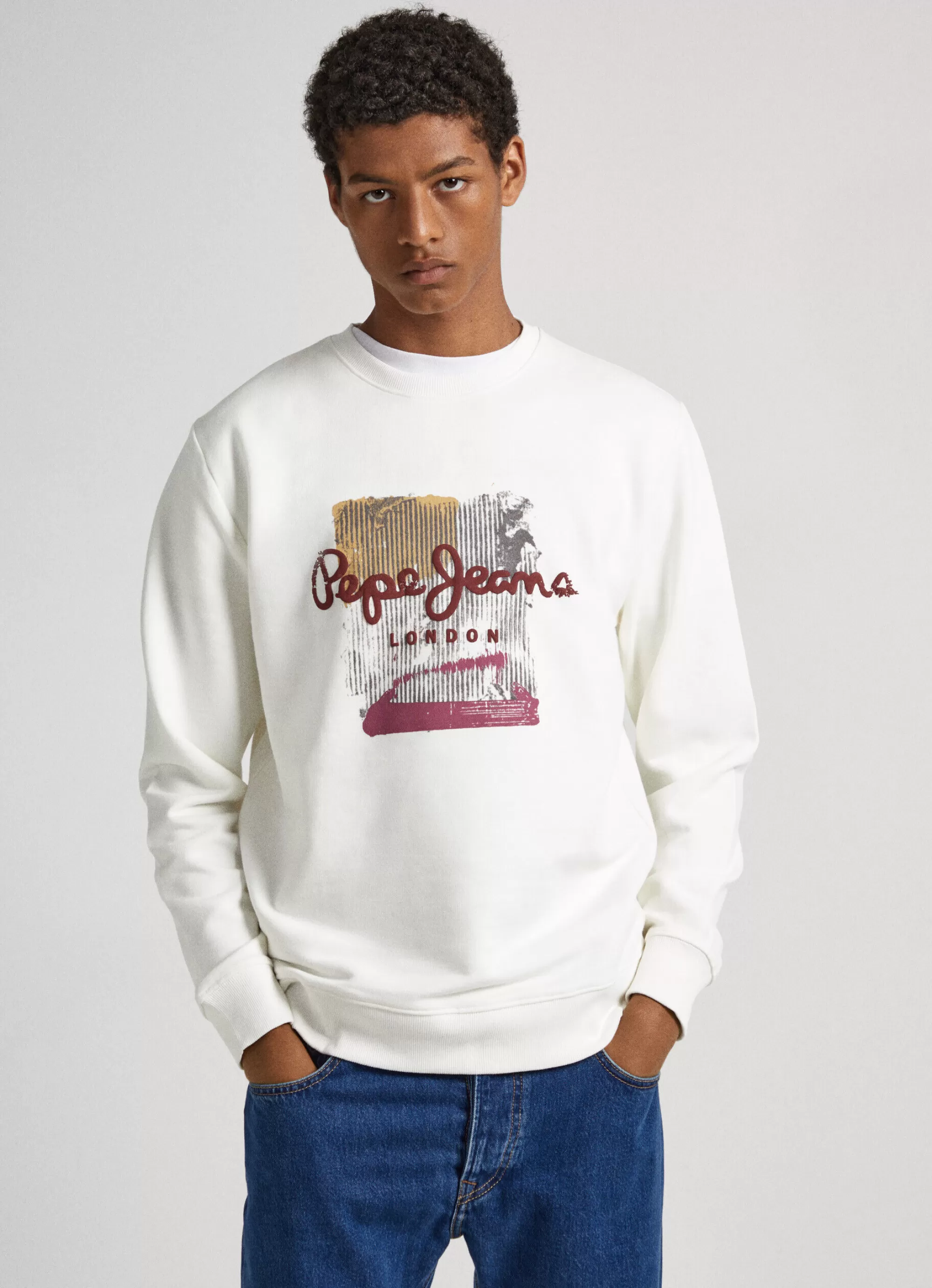 Homem Pepe Jeans Sweatshirts>Sweatshirt Algodao Logo Estampado