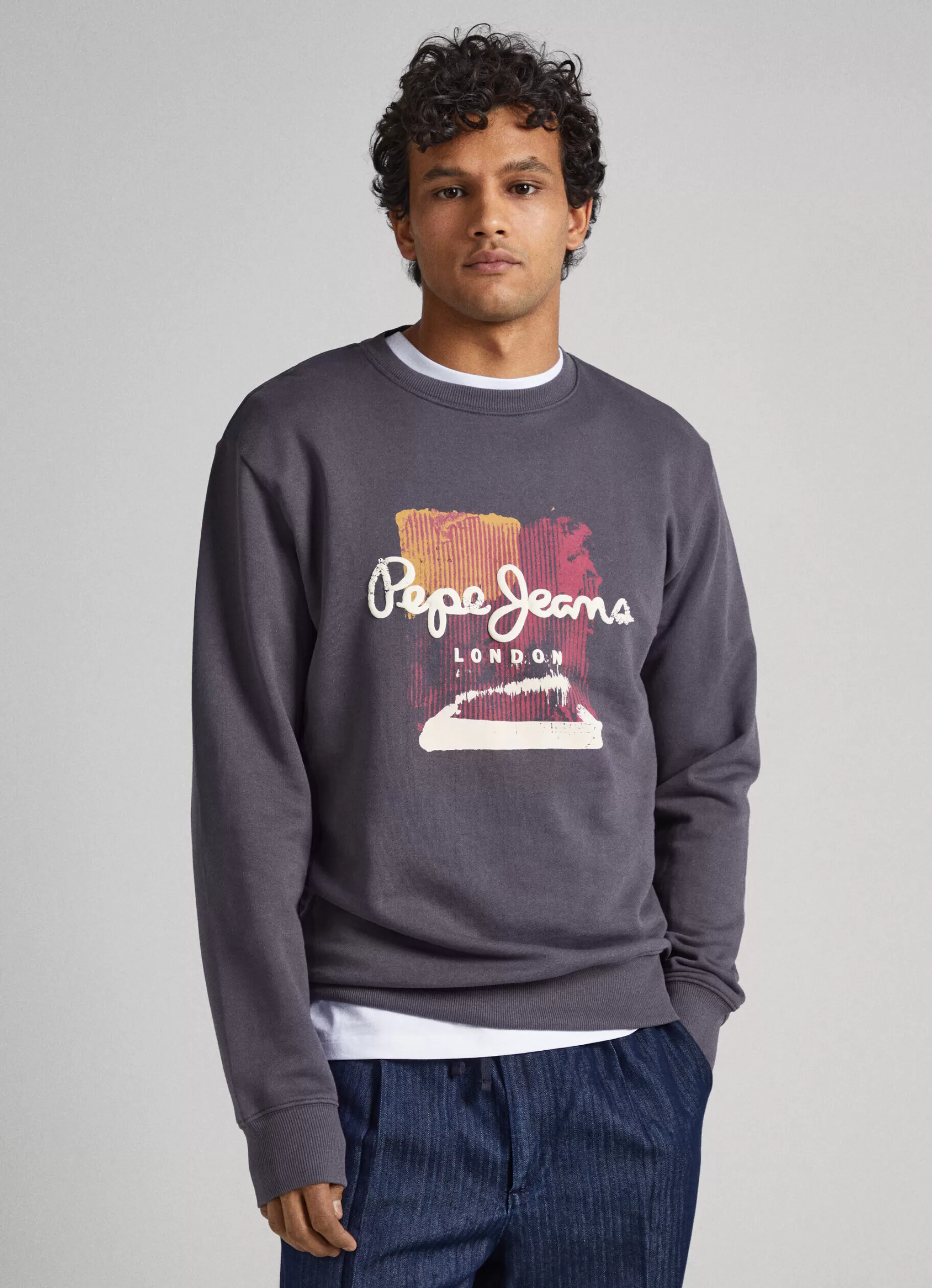 Homem Pepe Jeans Sweatshirts>Sweatshirt Algodao Logo Estampado