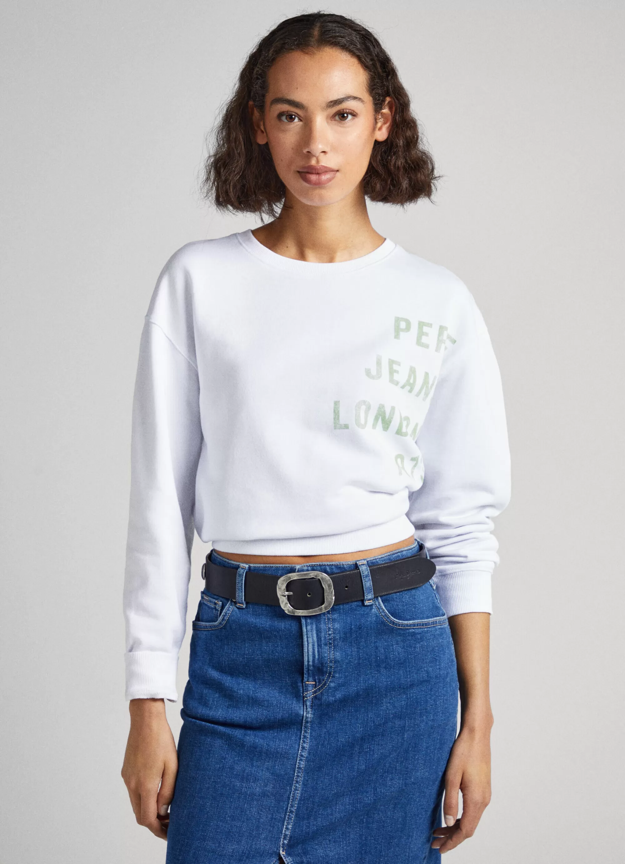 Mulher Pepe Jeans Sweatshirts>Sweatshirt Algodao Logo Estampado