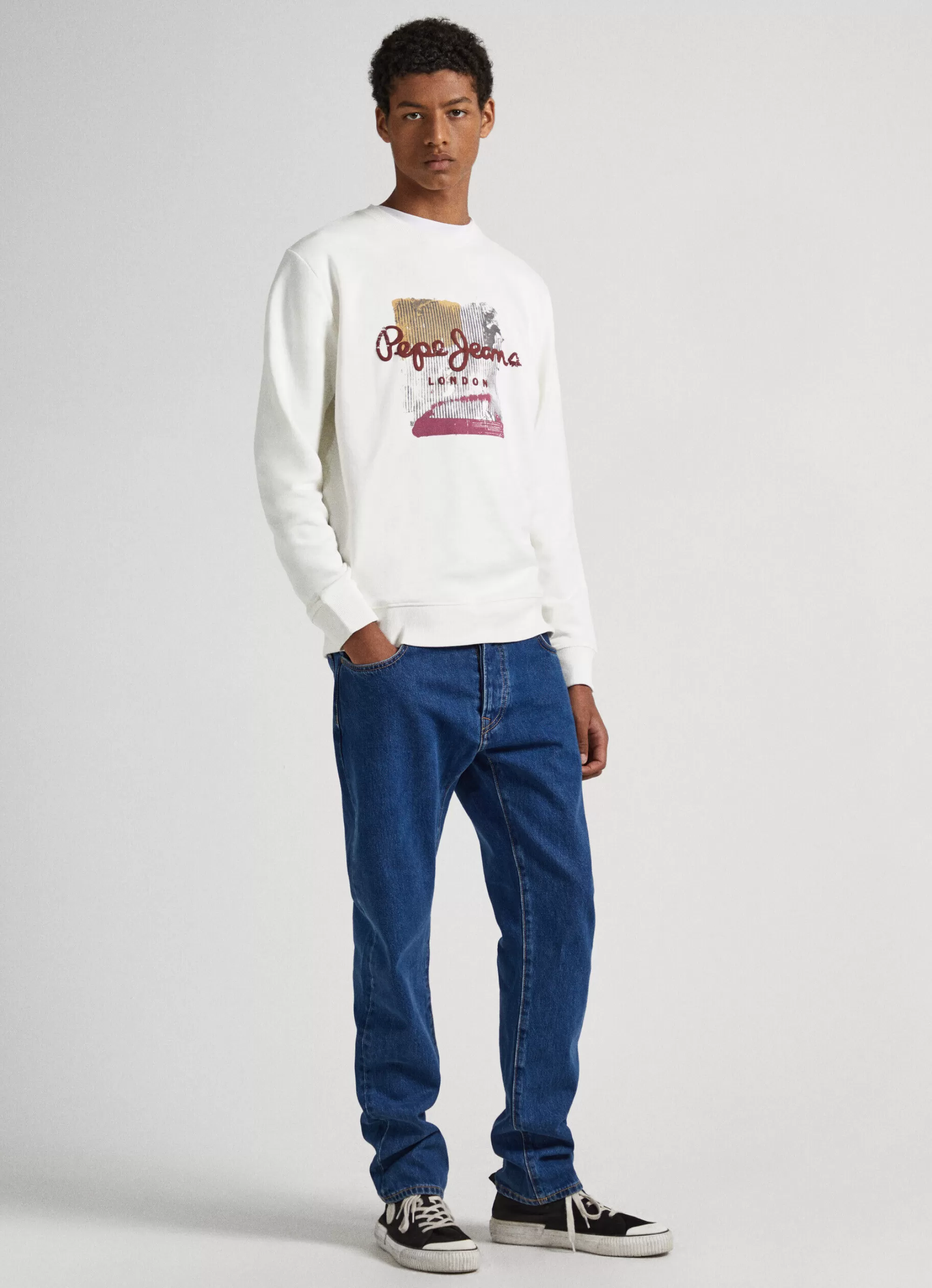 Homem Pepe Jeans Sweatshirts>Sweatshirt Algodao Logo Estampado