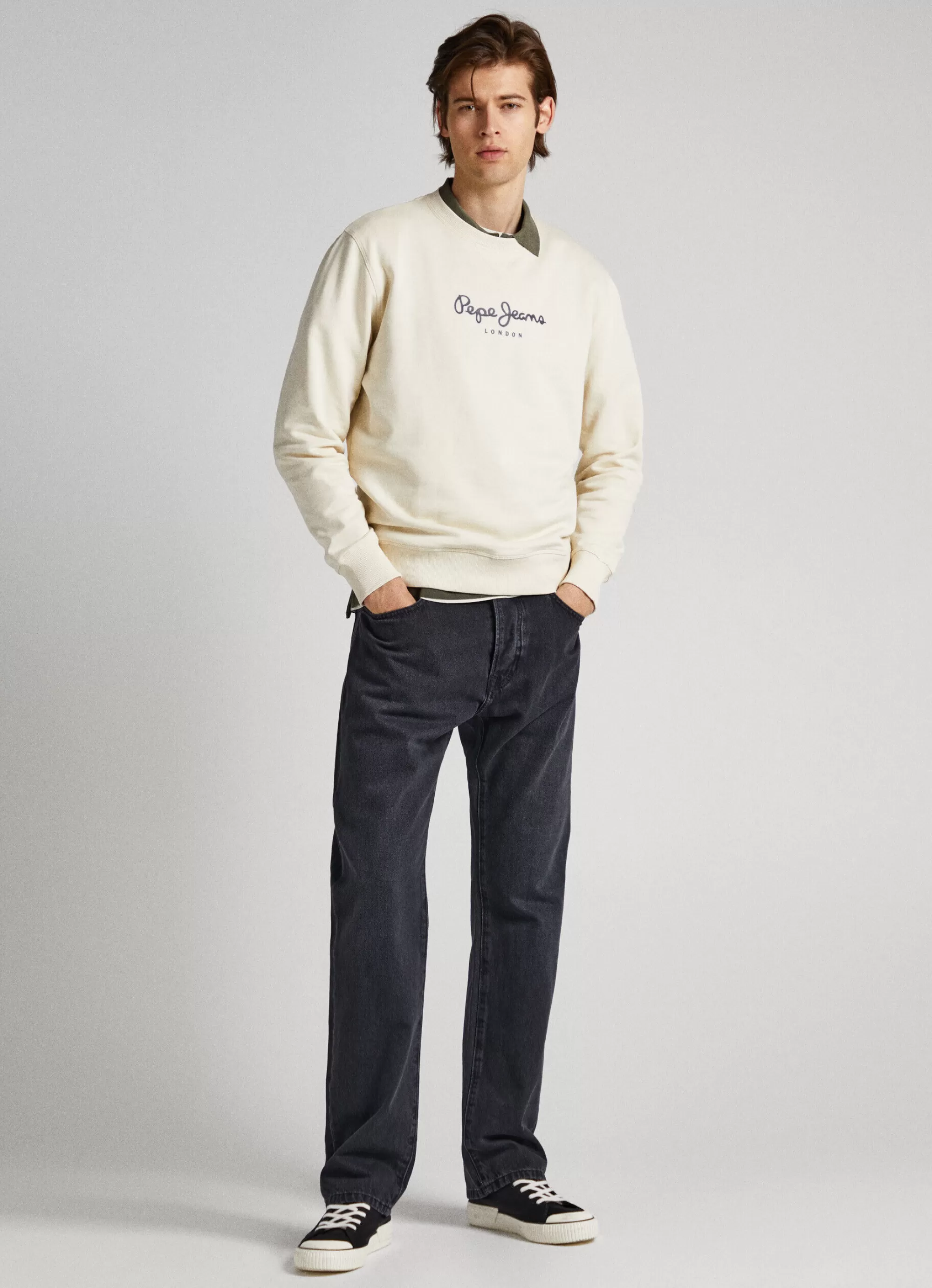 Homem Pepe Jeans Sweatshirts>Sweatshirt Algodao Logo Estampado