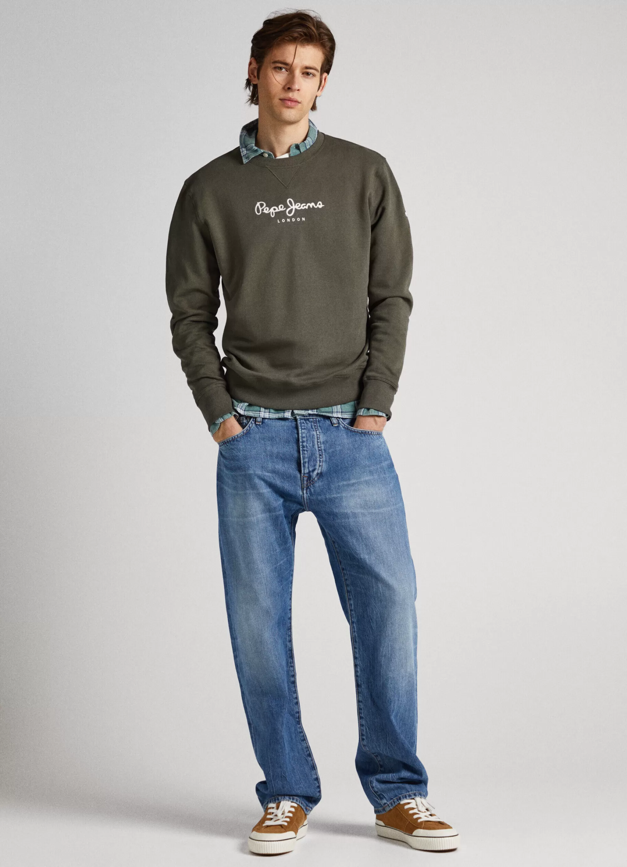 Homem Pepe Jeans Sweatshirts>Sweatshirt Algodao Logo Estampado