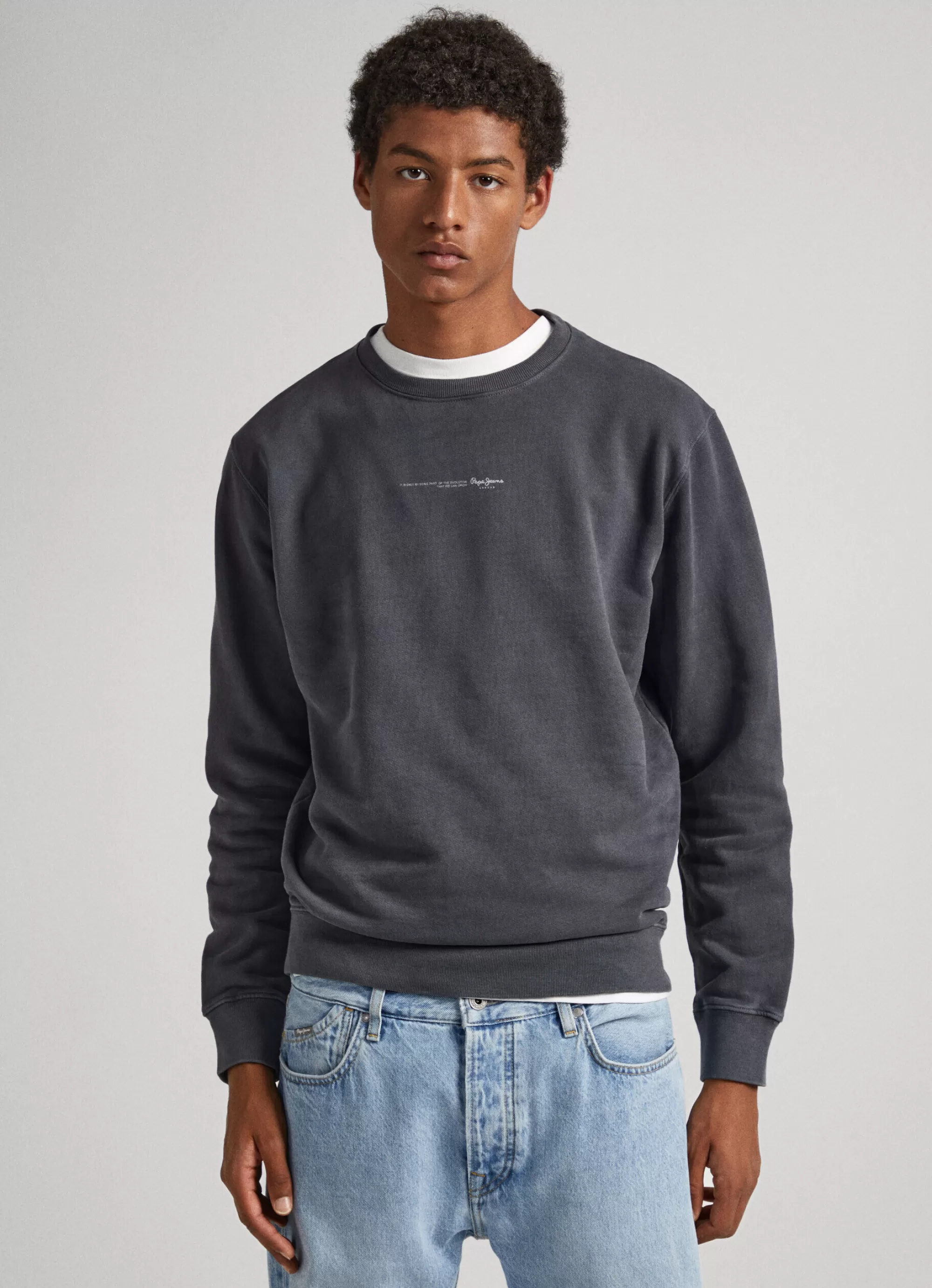 Homem Pepe Jeans Sweatshirts>Sweatshirt Basica Logo David Crew