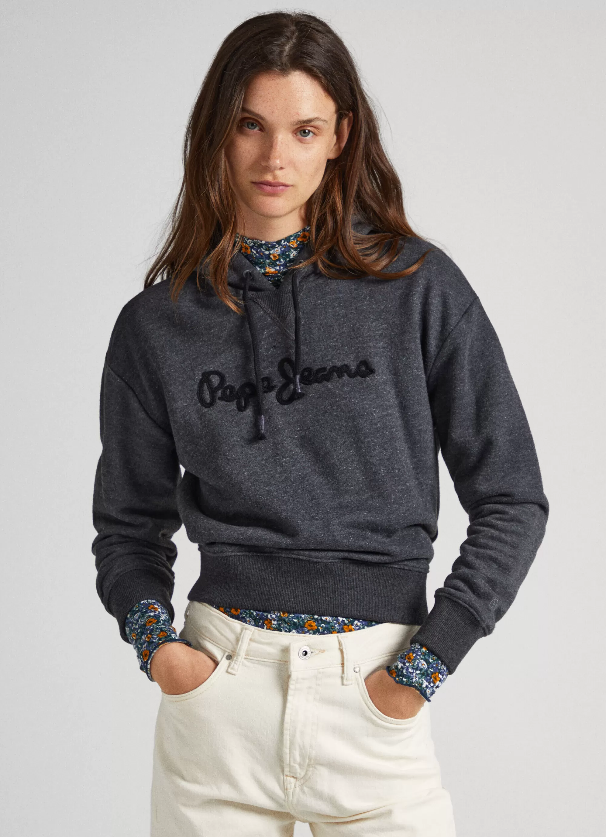 Mulher Pepe Jeans Sweatshirts>Sweatshirt Capuz Ajustavel