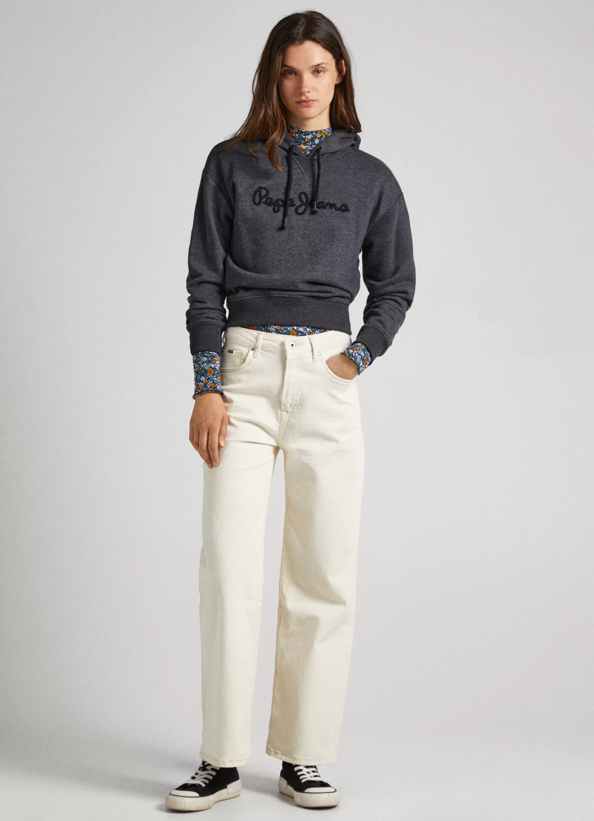 Mulher Pepe Jeans Sweatshirts>Sweatshirt Capuz Ajustavel