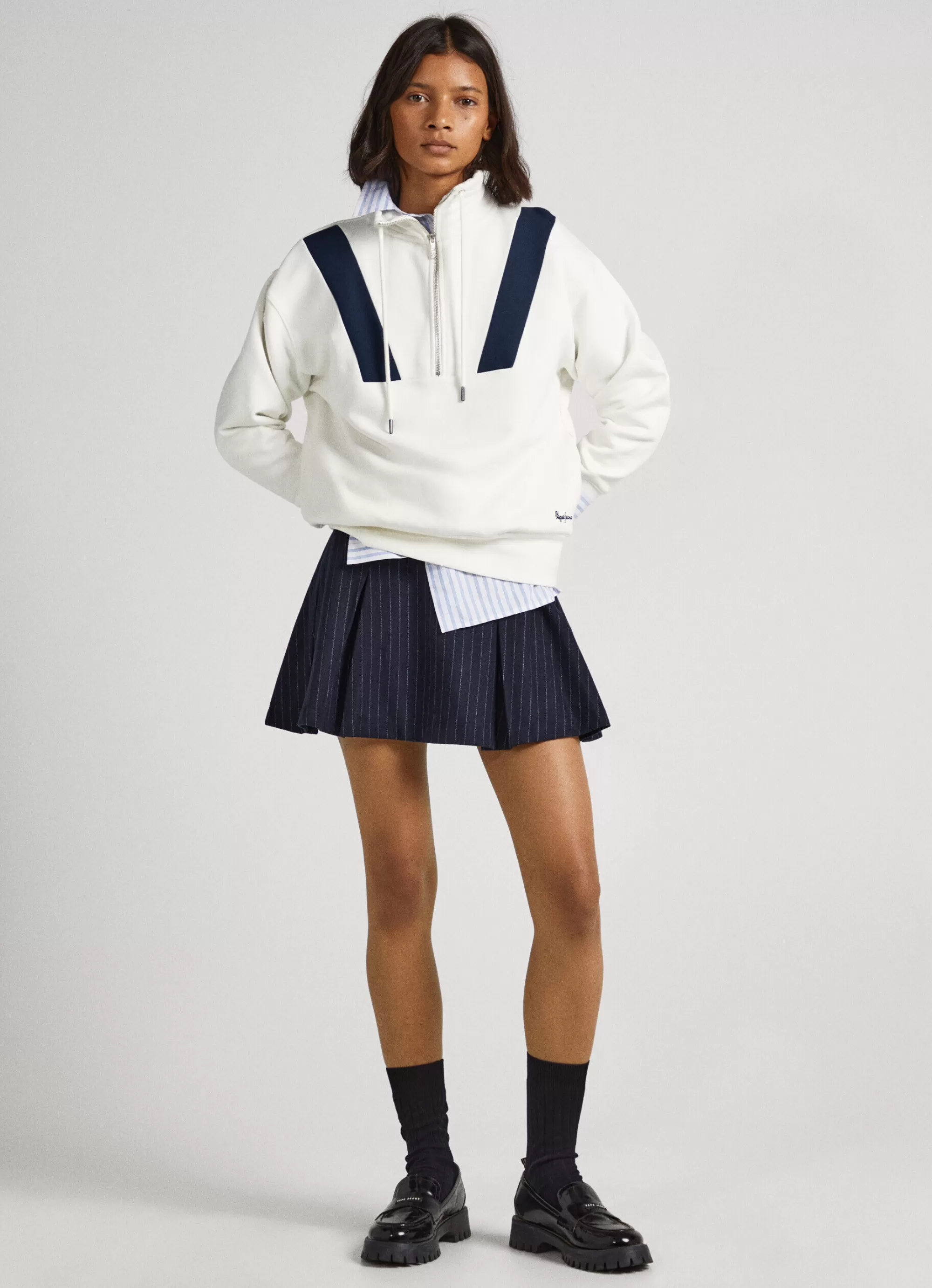 Mulher Pepe Jeans Sweatshirts>Sweatshirt Com Meio Fecho