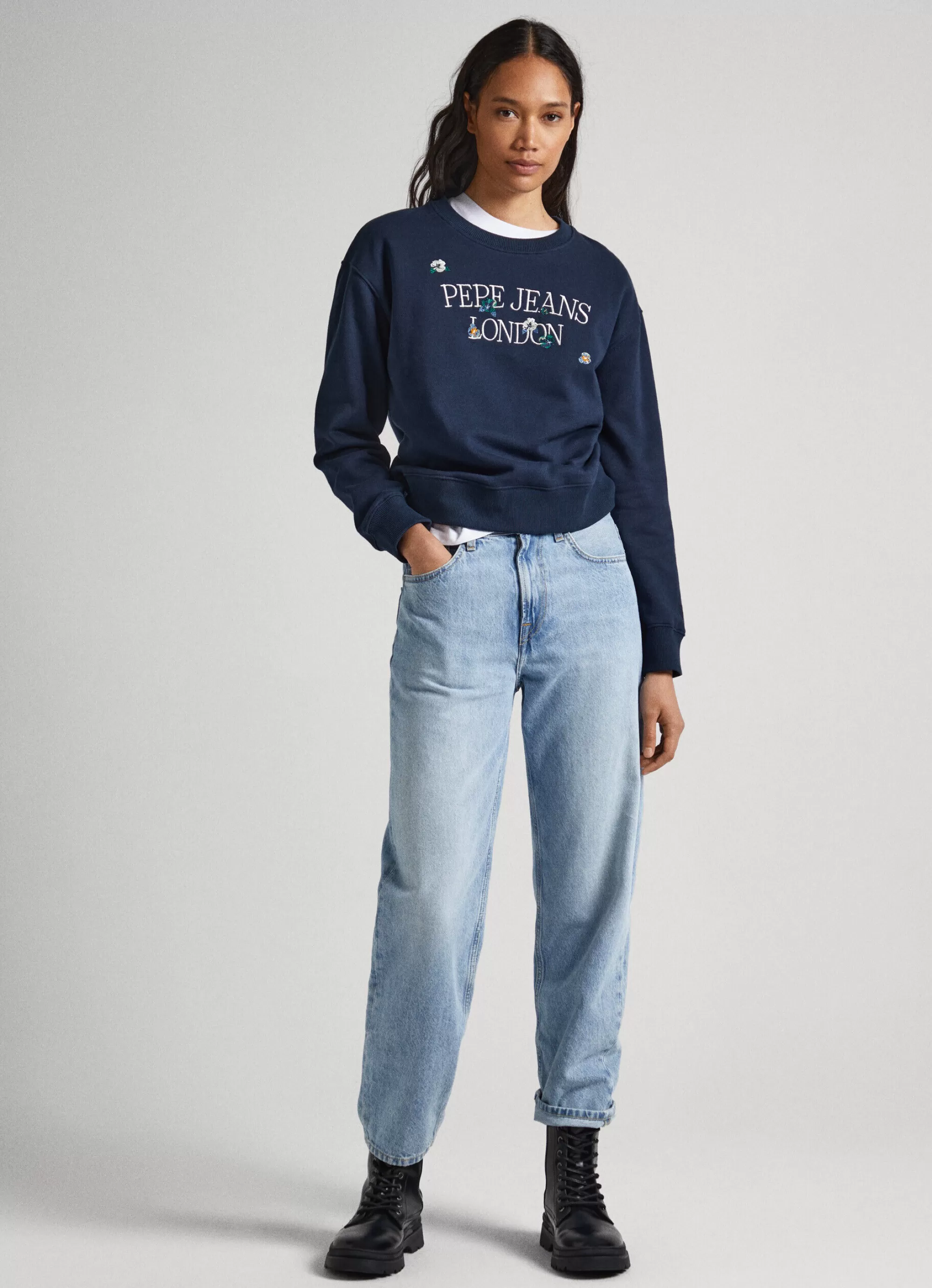 Mulher Pepe Jeans Sweatshirts>Sweatshirt Logo Estampado Bordado