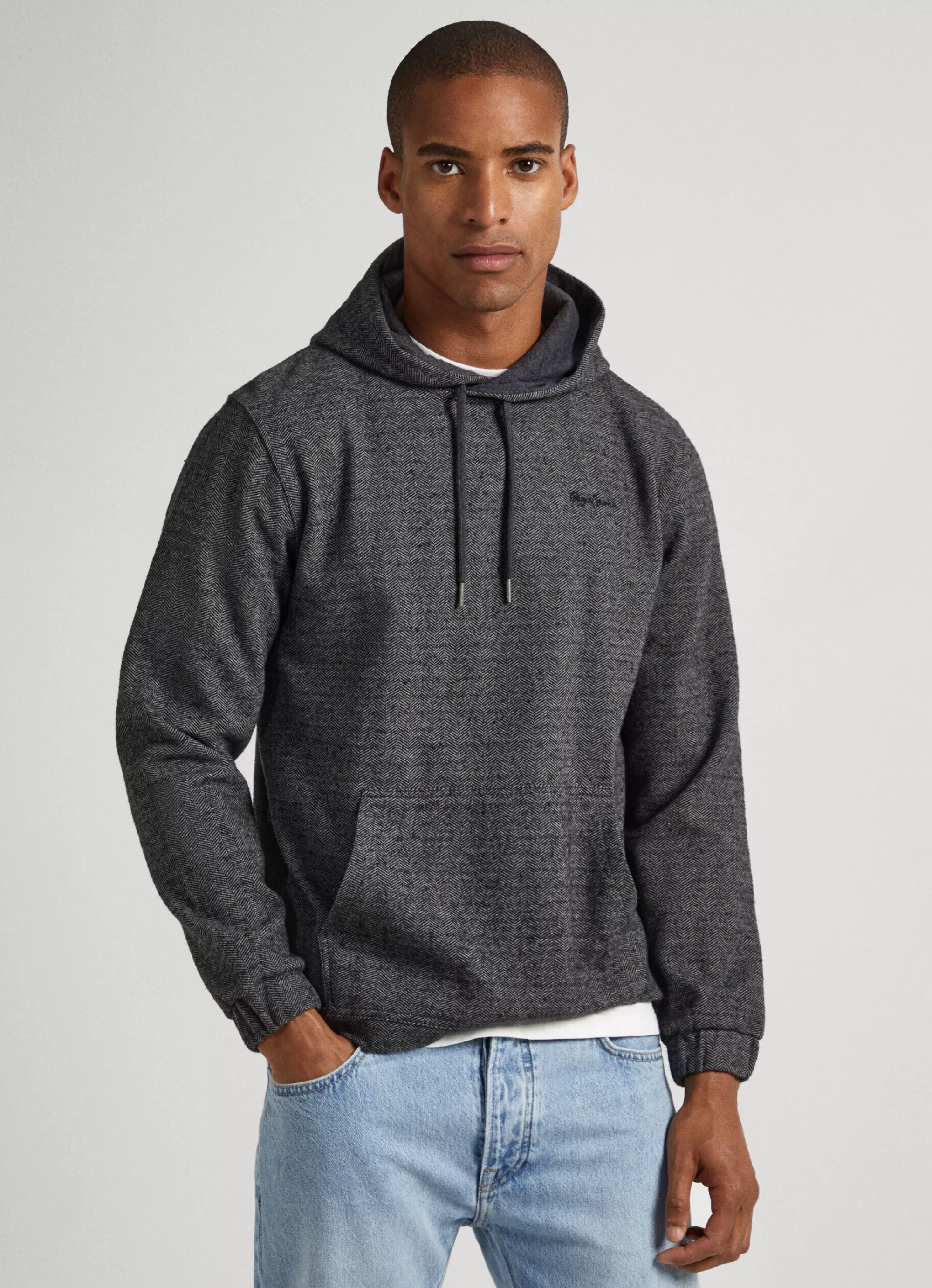 Homem Pepe Jeans Sweatshirts>Sweatshirt Tecido Espinha De Peixe