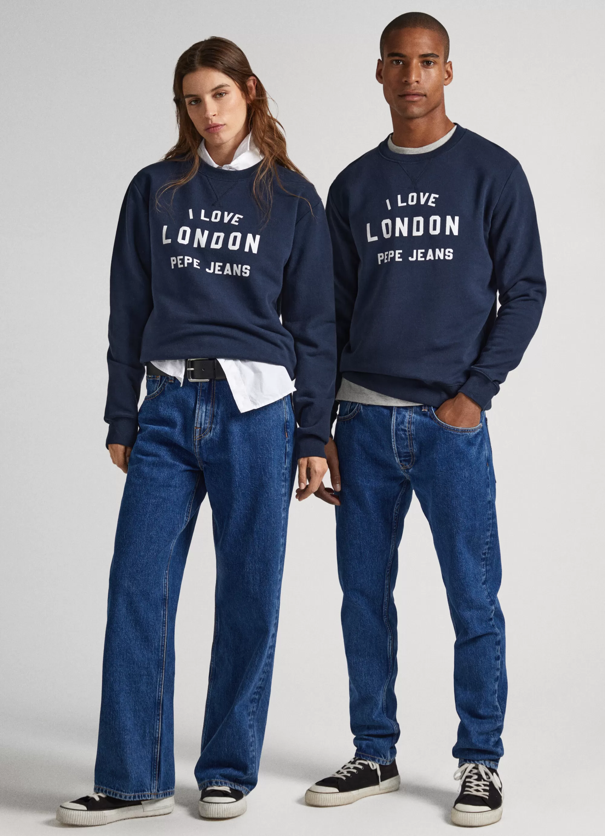 Mulher Pepe Jeans Sweatshirts>Sweatshirt Unisexo Gola Redonda Estampada