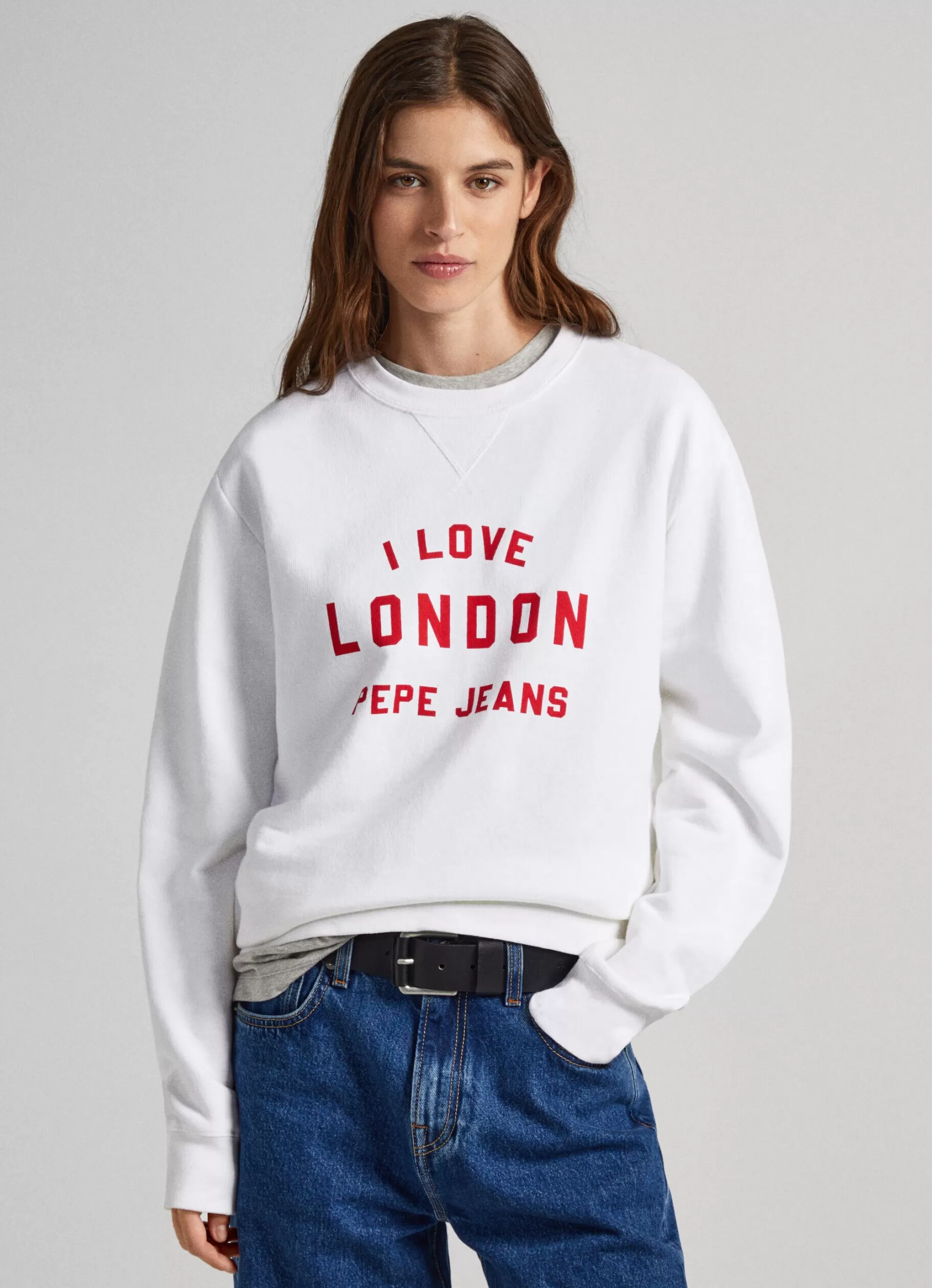 Homem Pepe Jeans Sweatshirts>Sweatshirt Unisexo Gola Redonda Estampada