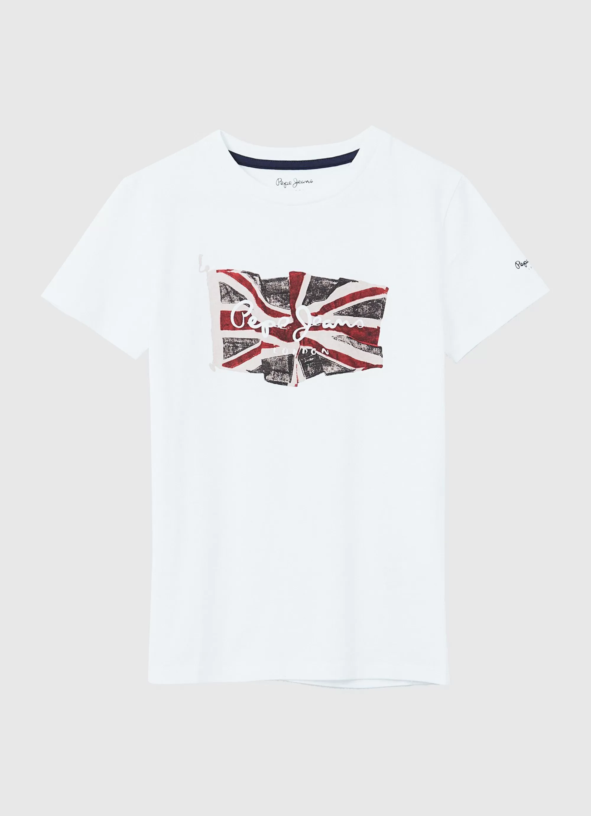 Rapaz Pepe Jeans T-Shirts>T-Shirt Algodao Logo Bandeira