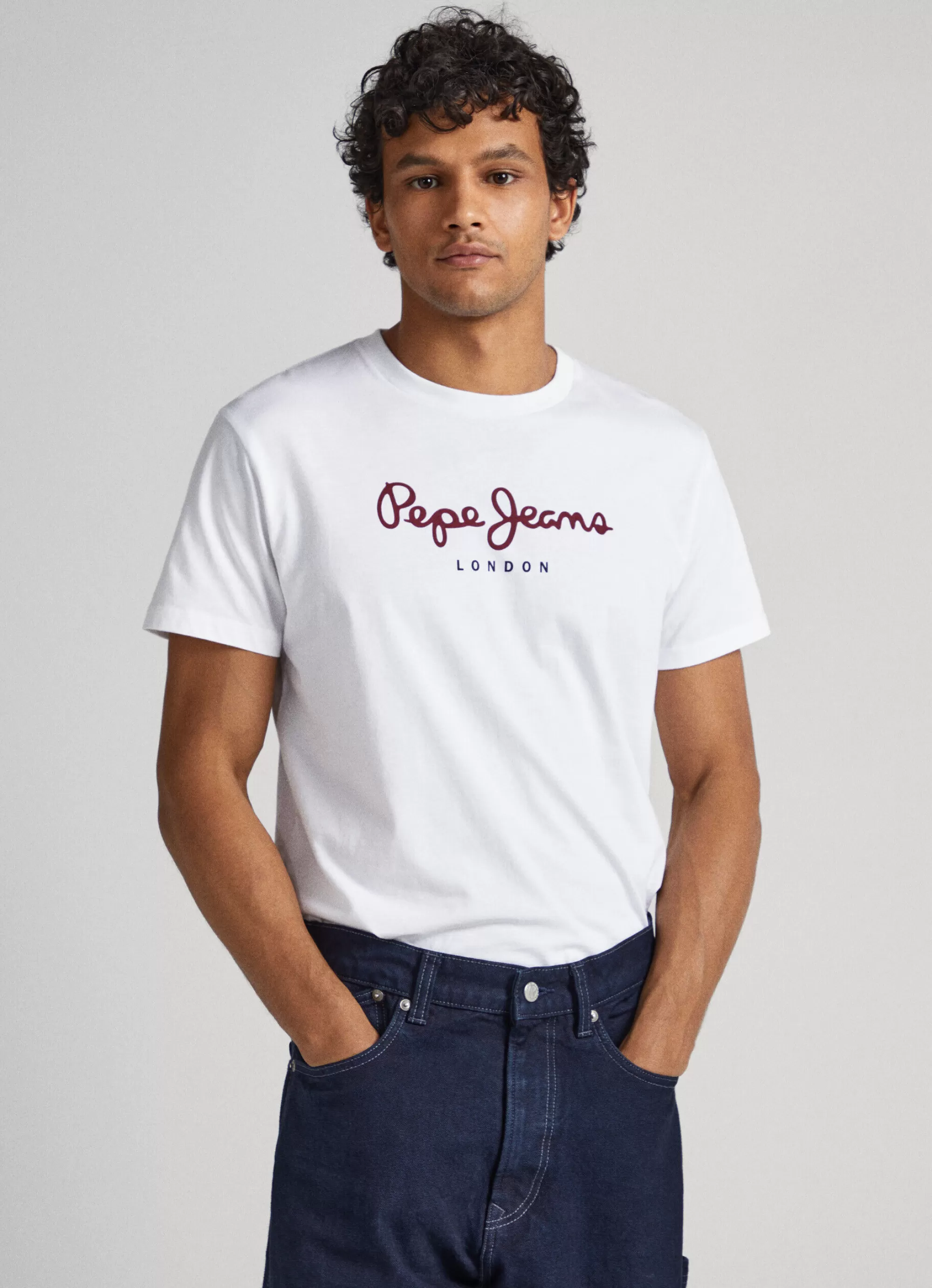 Homem Pepe Jeans T-Shirts>T-Shirt Algodao Logo Estampado