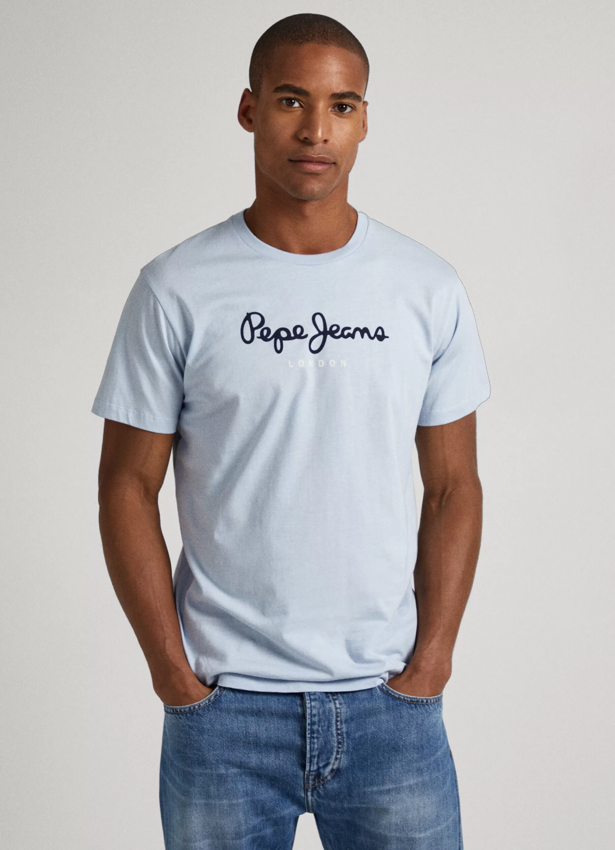 Homem Pepe Jeans T-Shirts>T-Shirt Algodao Logo Estampado