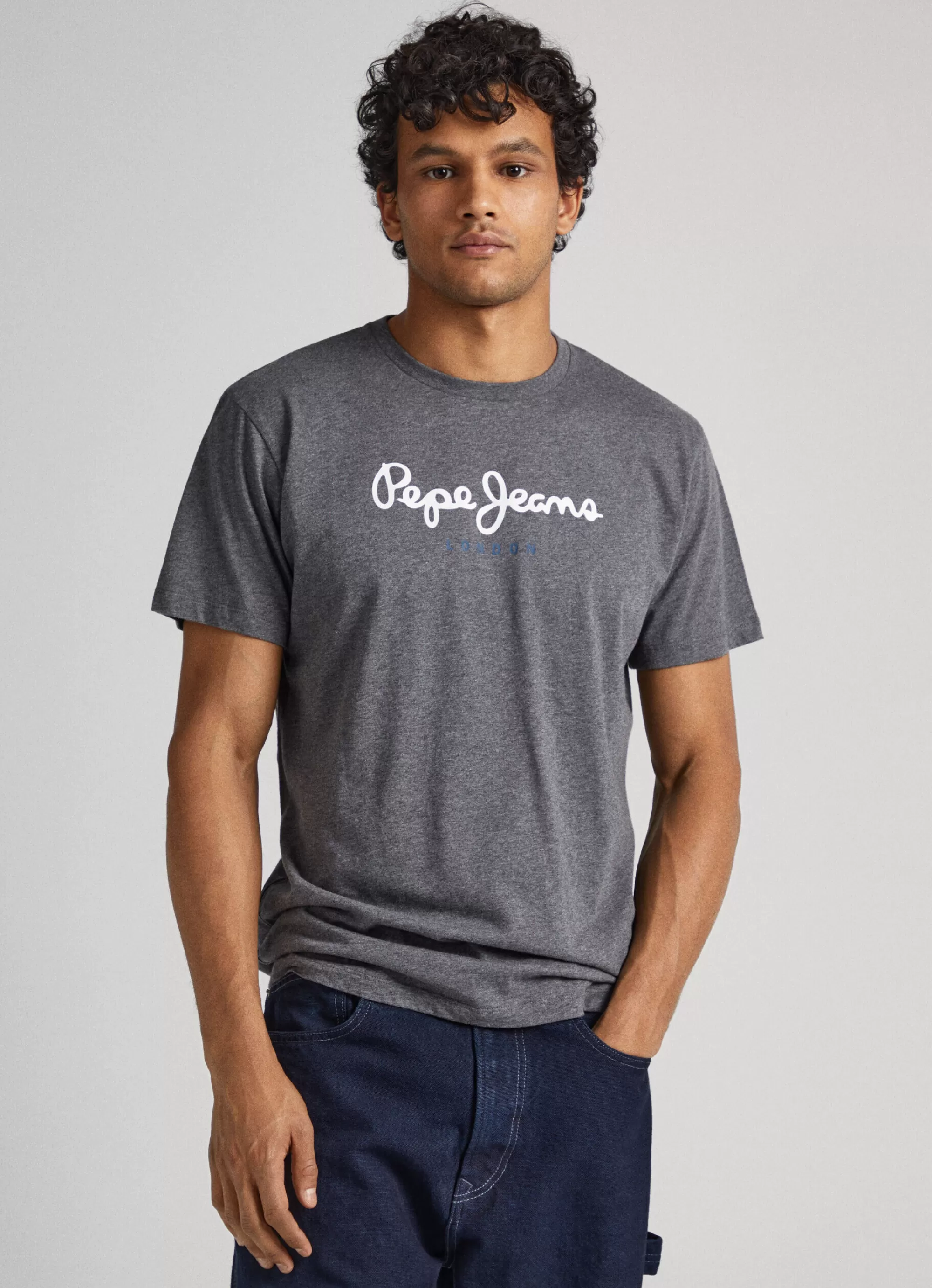 Homem Pepe Jeans T-Shirts>T-Shirt Algodao Logo Estampado