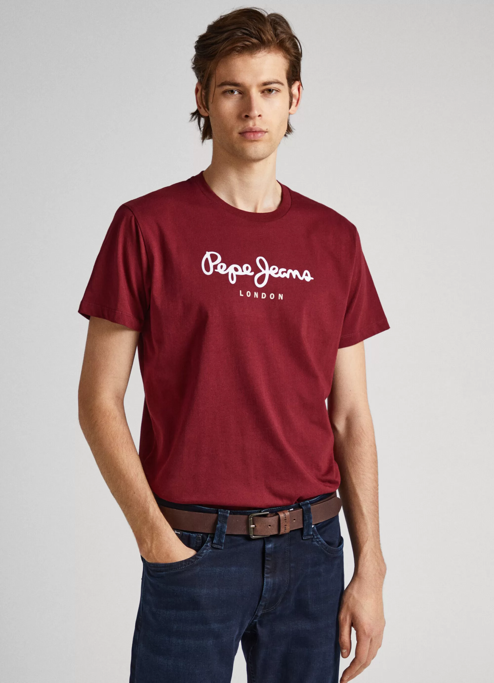 Homem Pepe Jeans T-Shirts>T-Shirt Algodao Logo Estampado