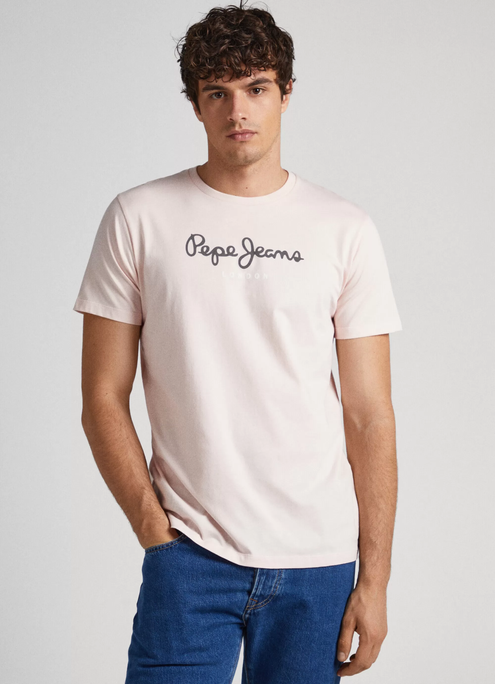 Homem Pepe Jeans T-Shirts>T-Shirt Algodao Logo Estampado