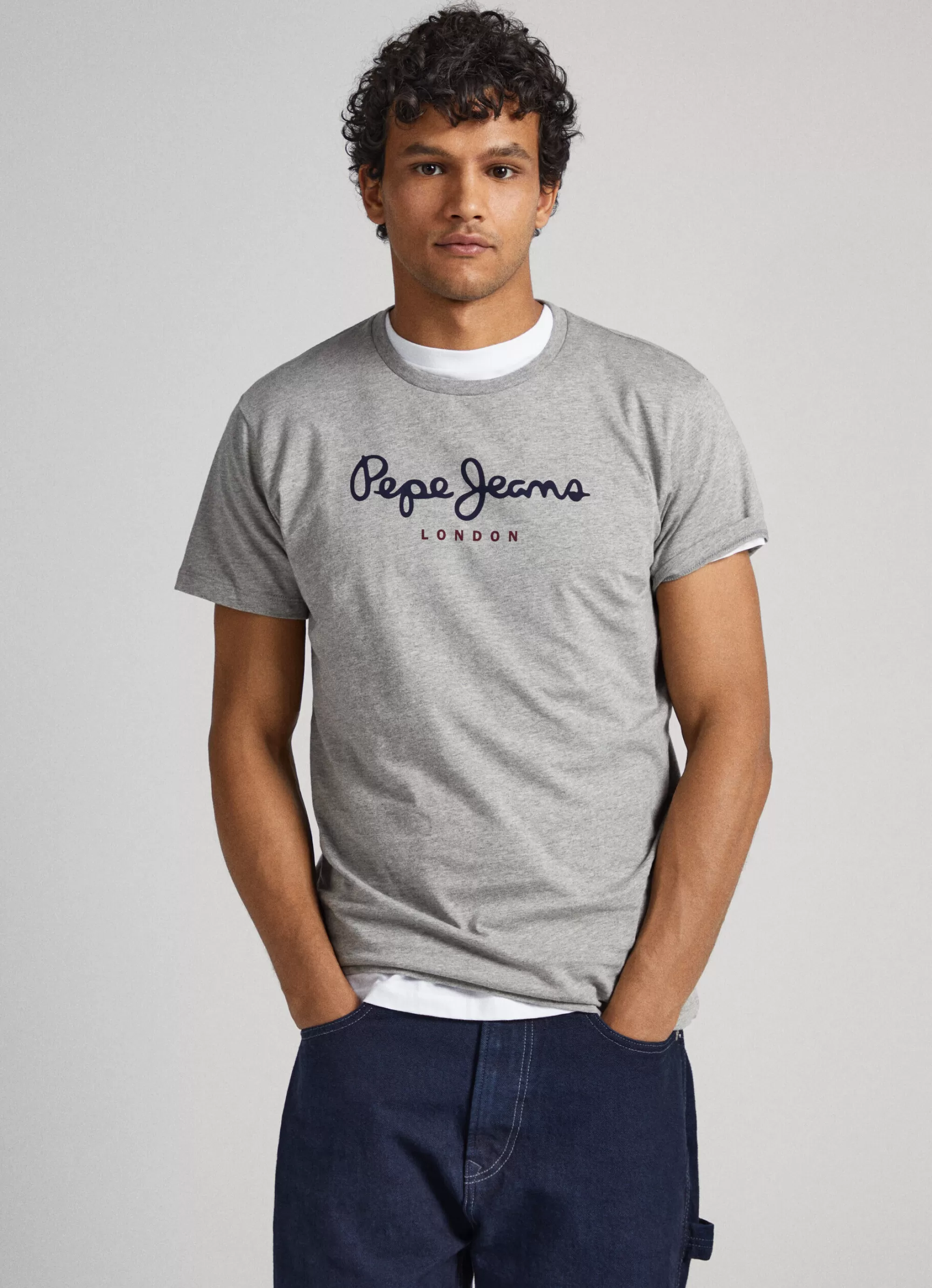 Homem Pepe Jeans T-Shirts>T-Shirt Algodao Logo Estampado