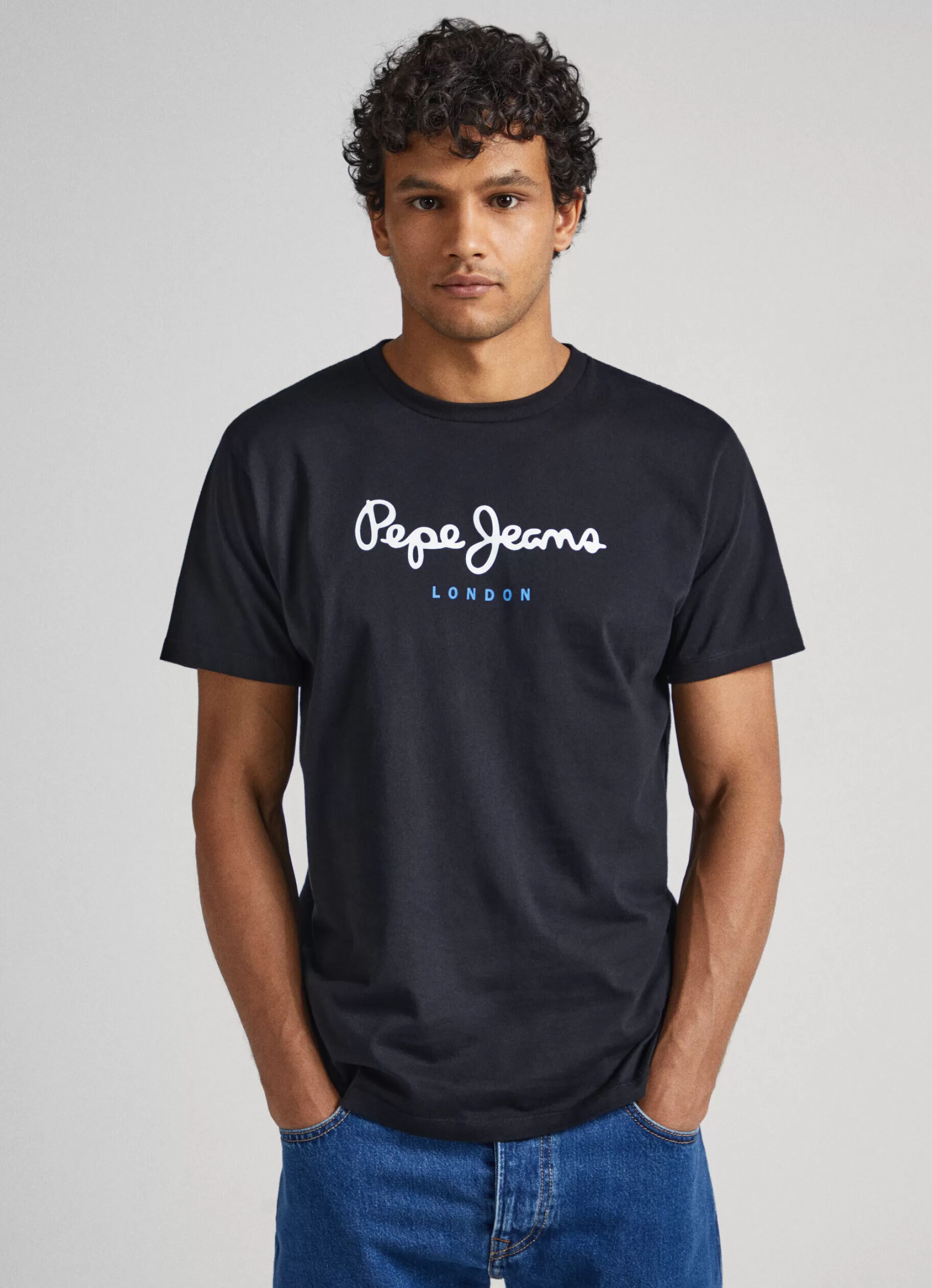 Homem Pepe Jeans T-Shirts>T-Shirt Algodao Logo Estampado