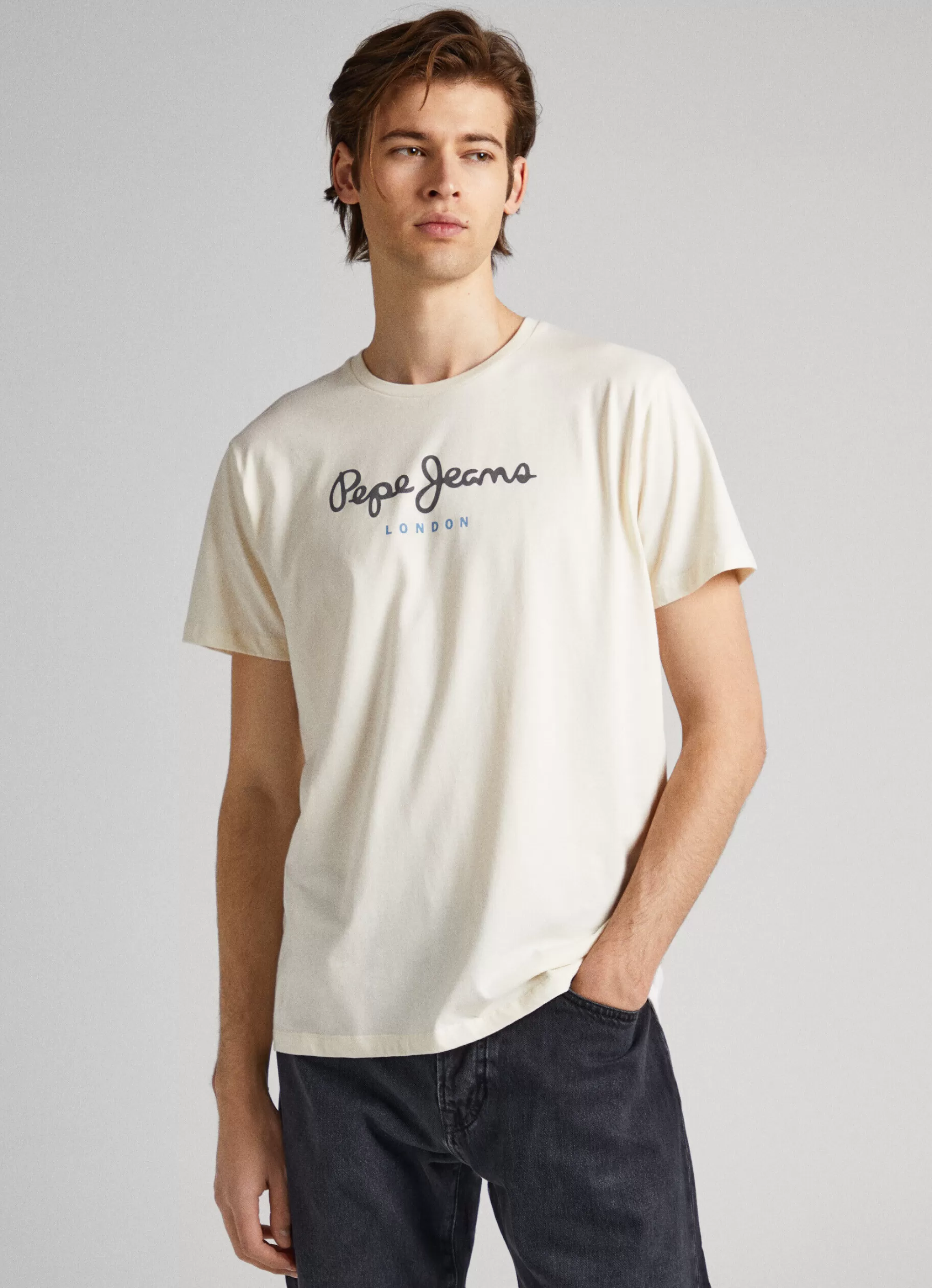 Homem Pepe Jeans T-Shirts>T-Shirt Algodao Logo Estampado