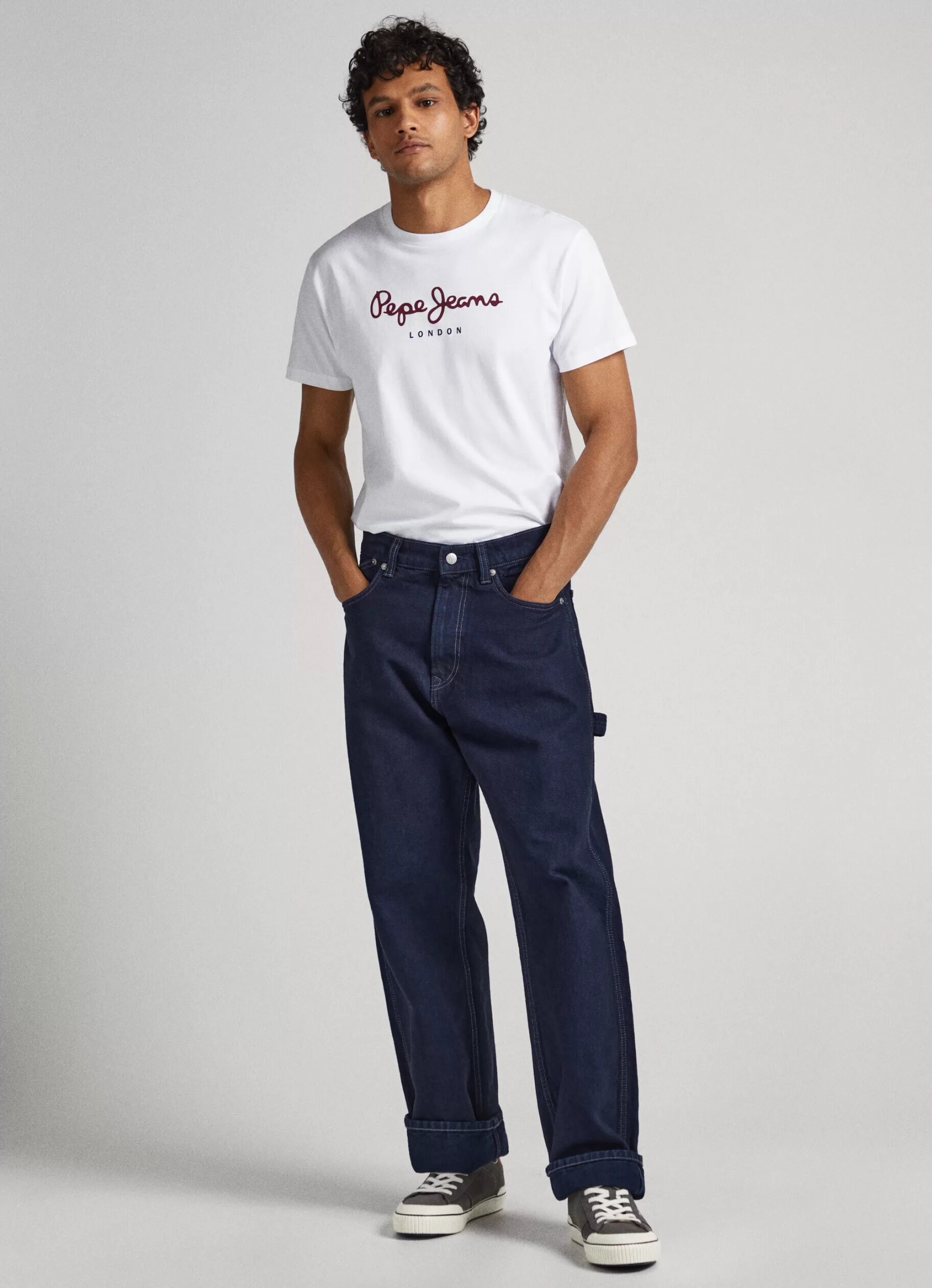 Homem Pepe Jeans T-Shirts>T-Shirt Algodao Logo Estampado