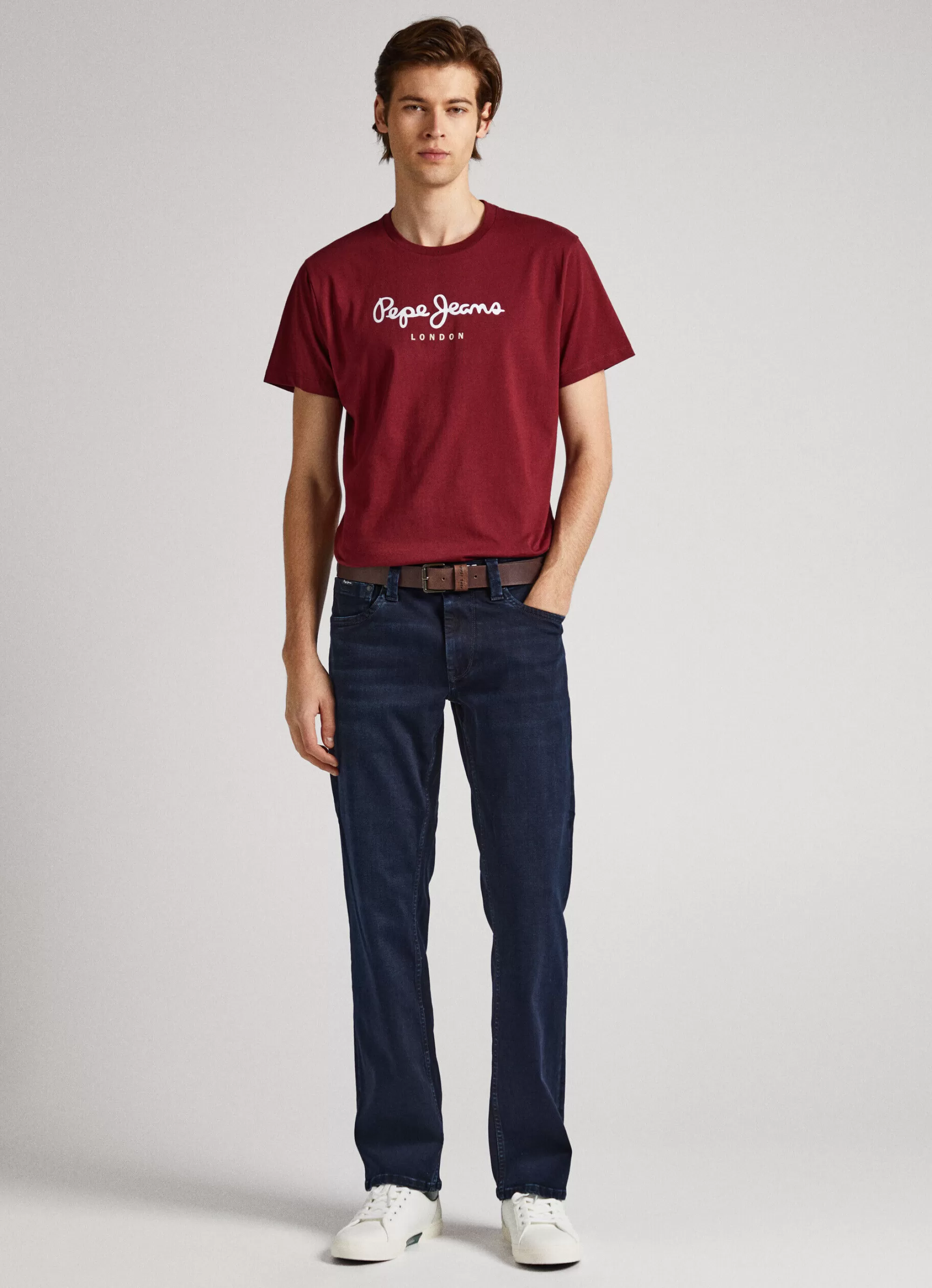 Homem Pepe Jeans T-Shirts>T-Shirt Algodao Logo Estampado