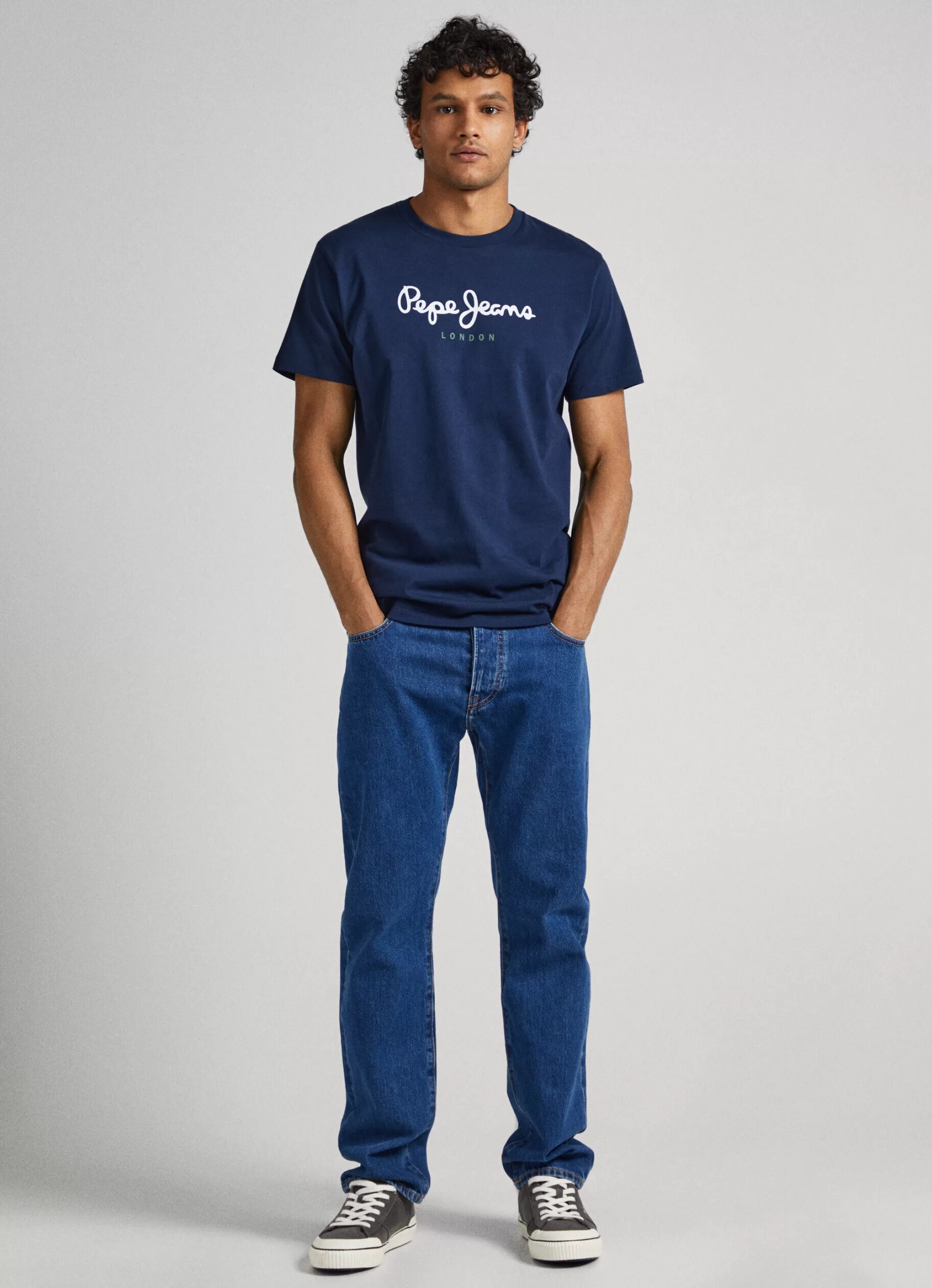 Homem Pepe Jeans T-Shirts>T-Shirt Algodao Logo Estampado