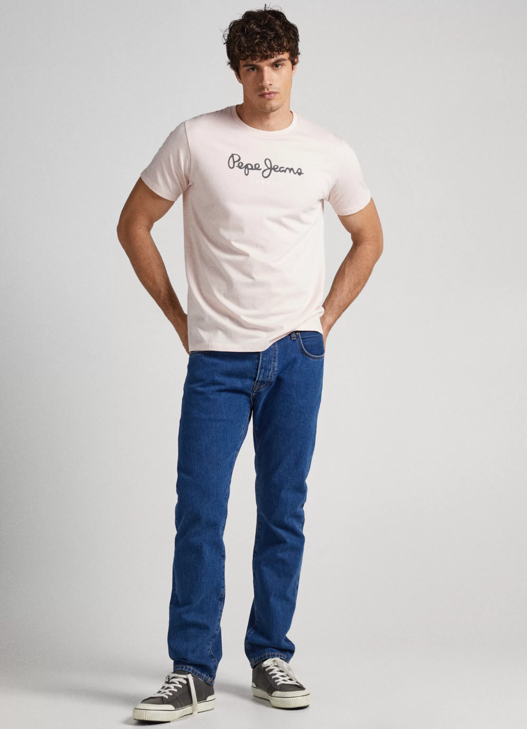 Homem Pepe Jeans T-Shirts>T-Shirt Algodao Logo Estampado