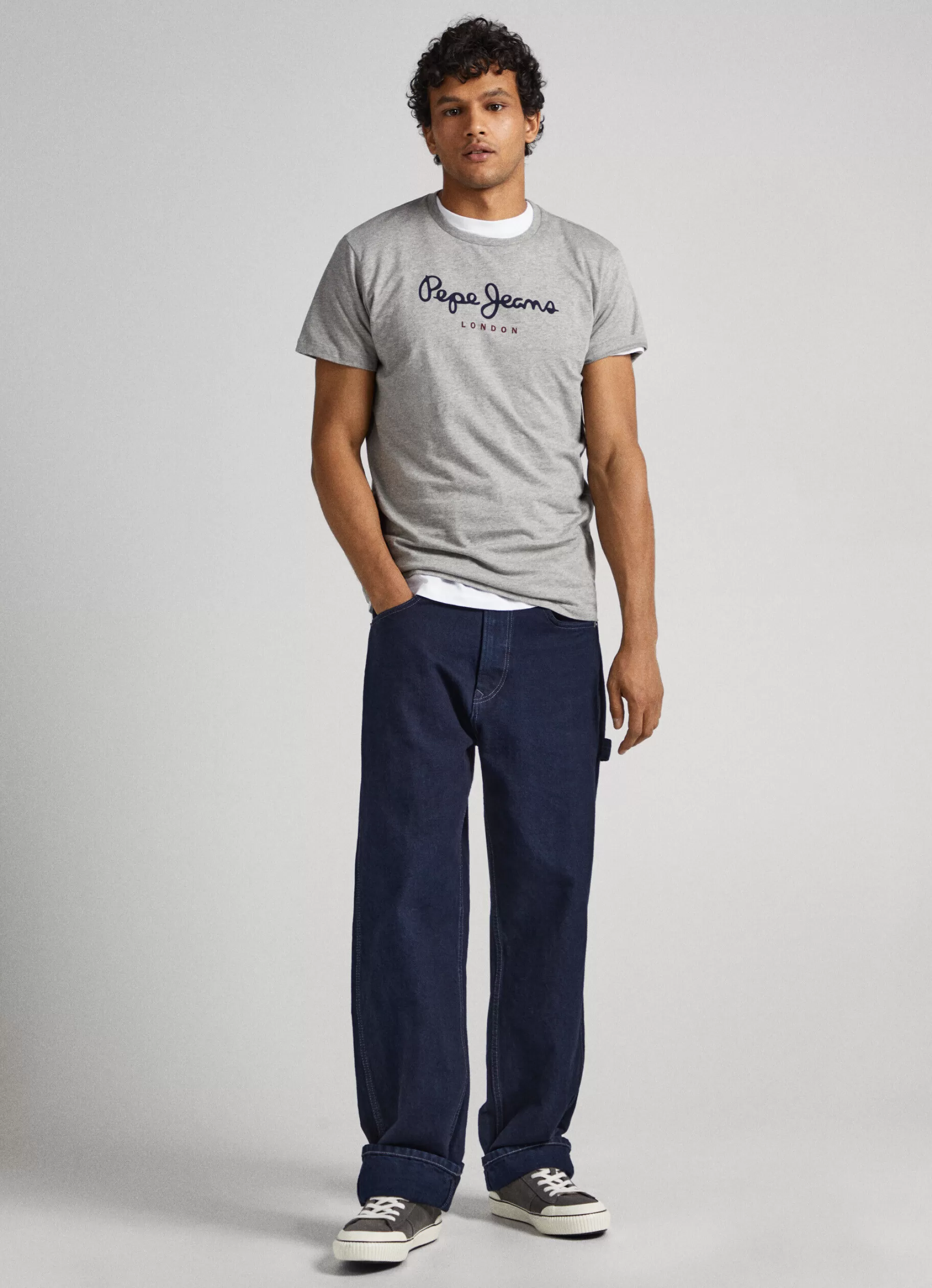 Homem Pepe Jeans T-Shirts>T-Shirt Algodao Logo Estampado