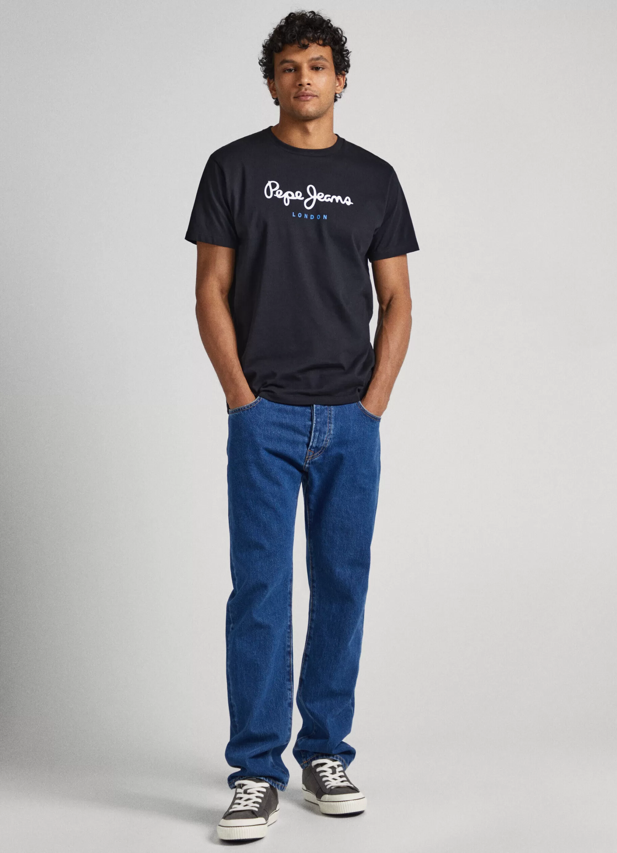 Homem Pepe Jeans T-Shirts>T-Shirt Algodao Logo Estampado