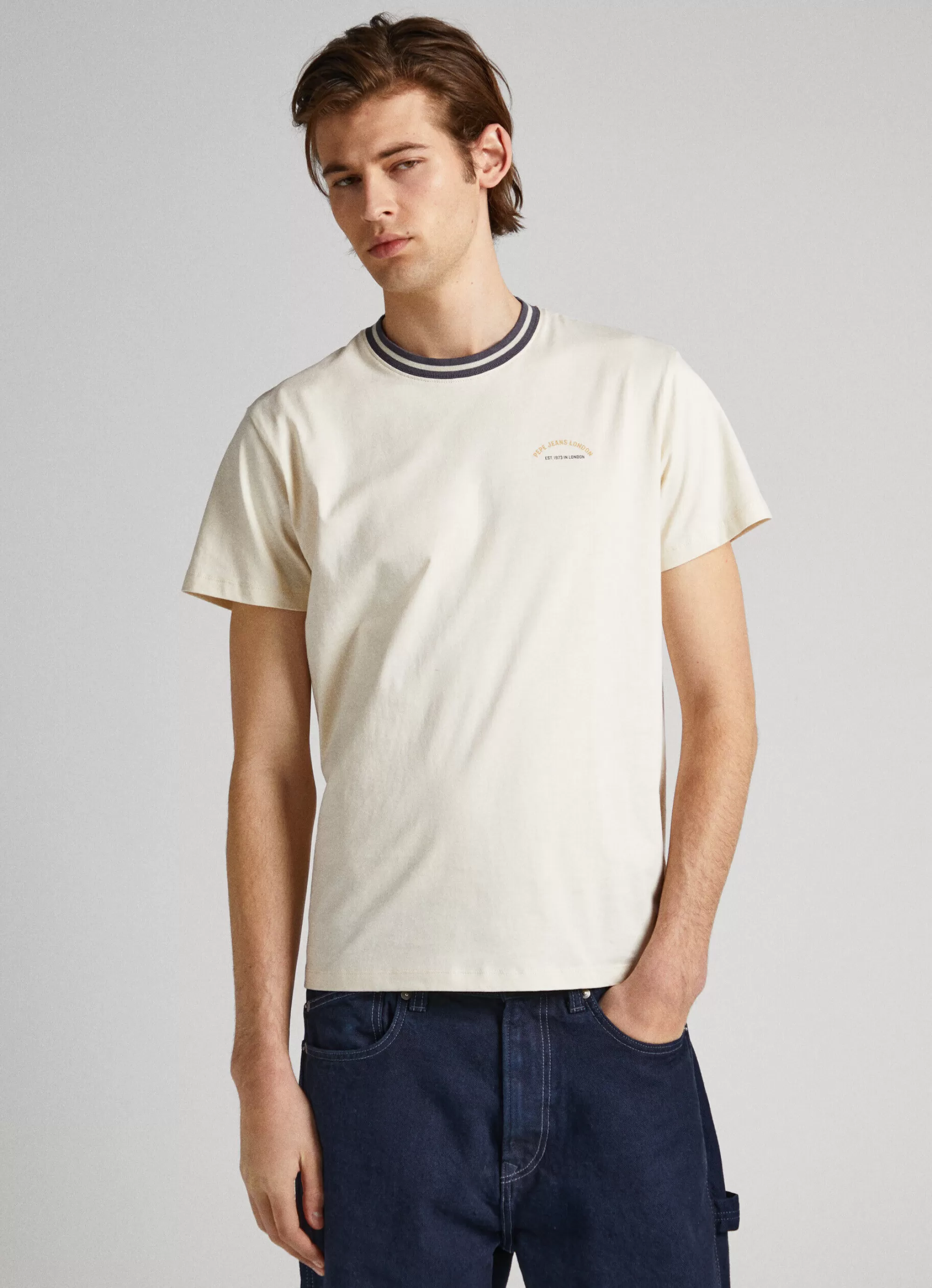 Homem Pepe Jeans T-Shirts>T-Shirt Com Detalhe Na Gola