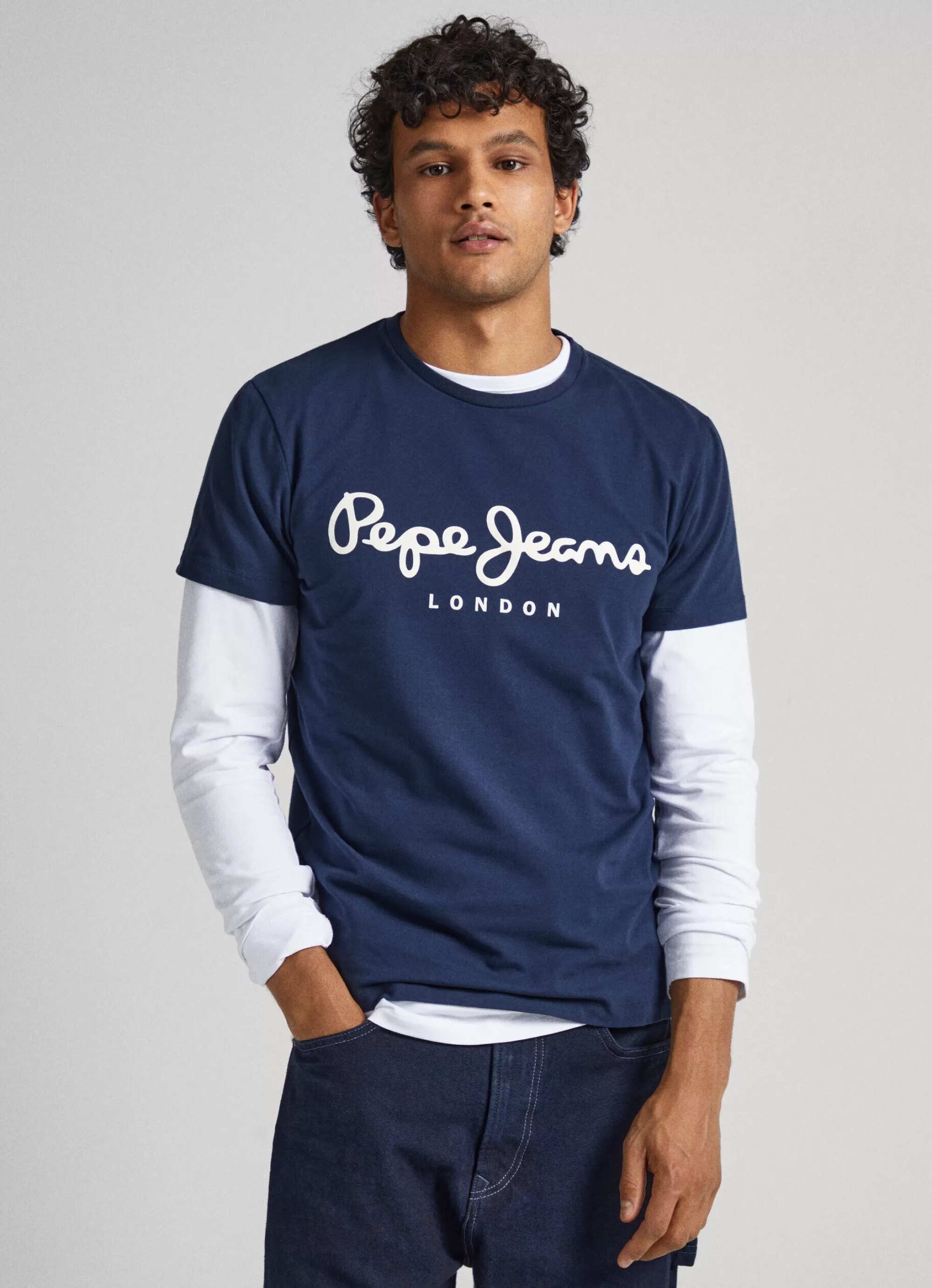 Homem Pepe Jeans T-Shirts>T-Shirt De Algodao De Manga Curta