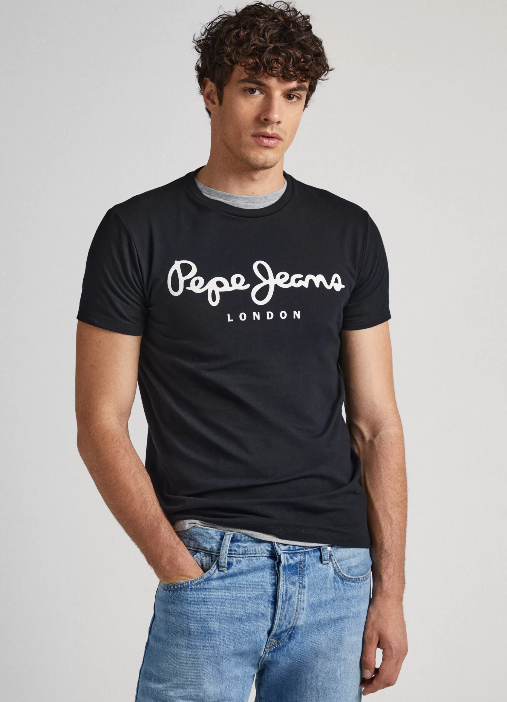 Homem Pepe Jeans T-Shirts>T-Shirt De Algodao De Manga Curta