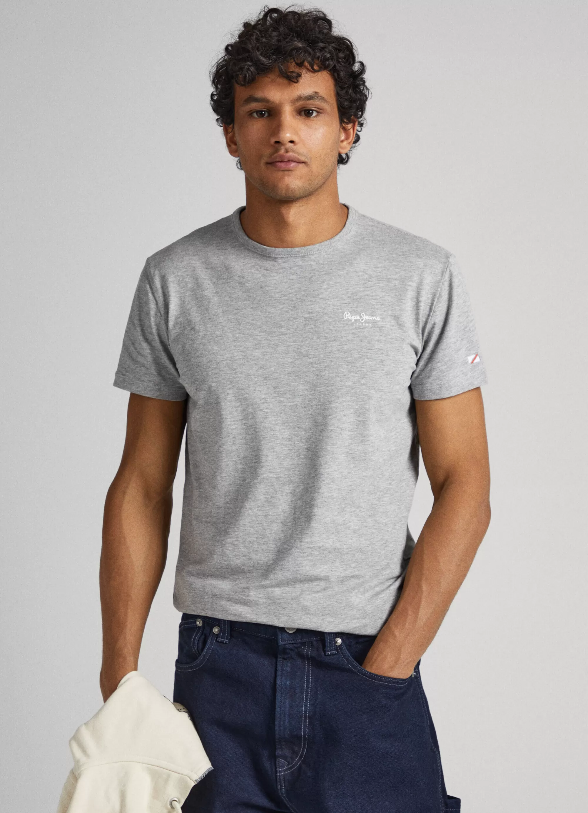 Homem Pepe Jeans T-Shirts>T-Shirt De Algodao Logo Estampado