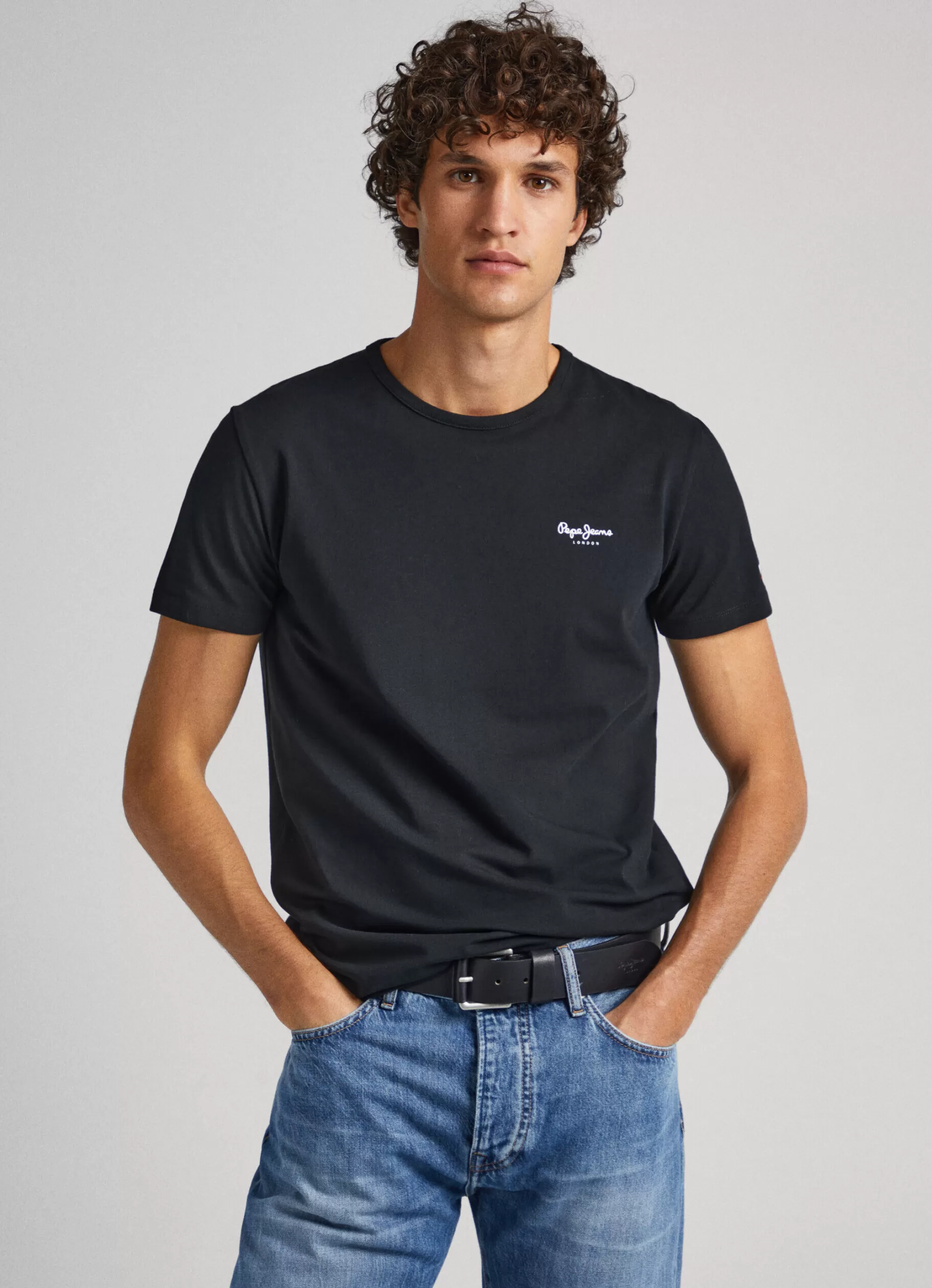 Homem Pepe Jeans T-Shirts>T-Shirt De Algodao Logo Estampado