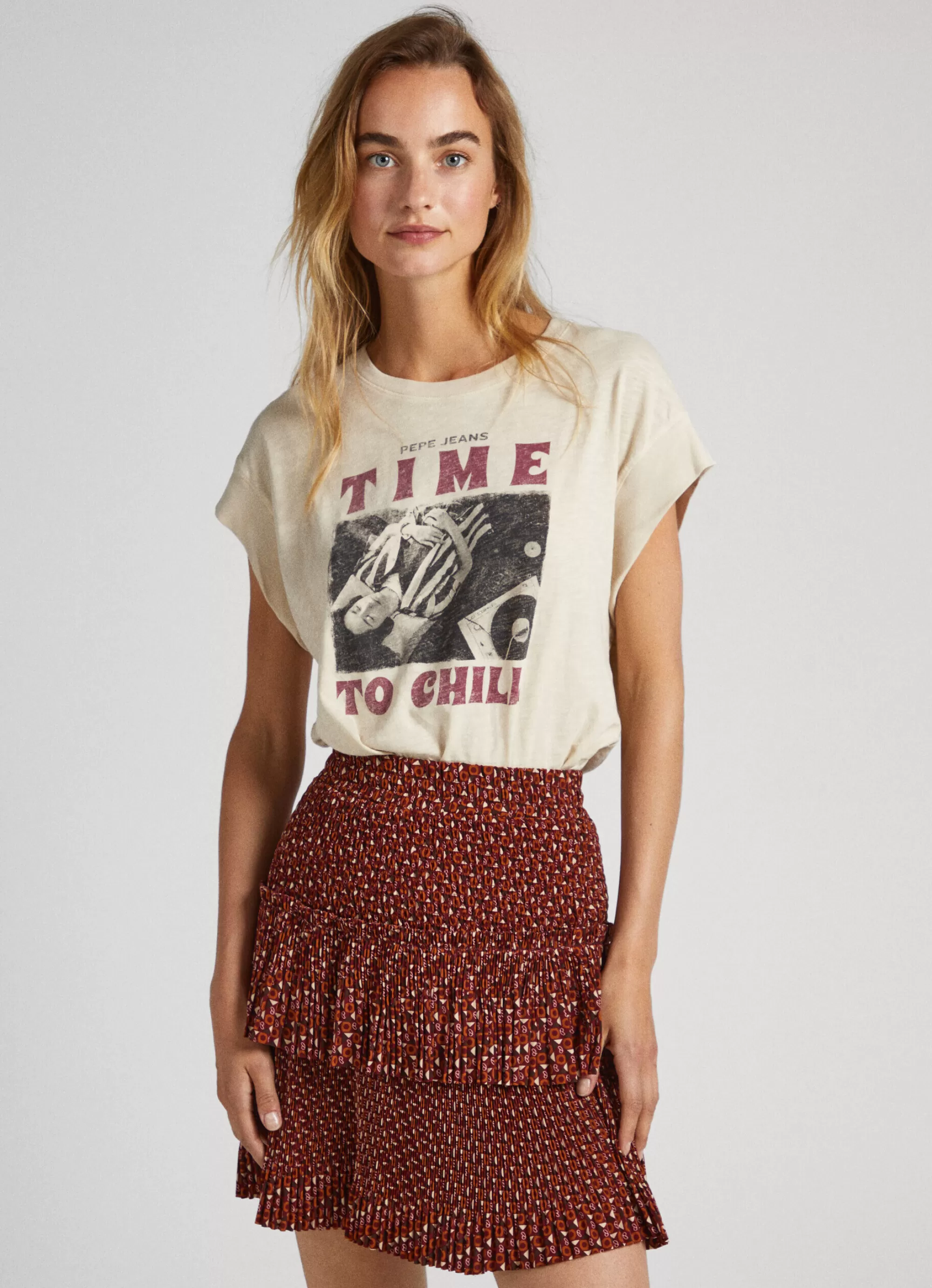 Mulher Pepe Jeans T-Shirts>T-Shirt Estampado Fotografico