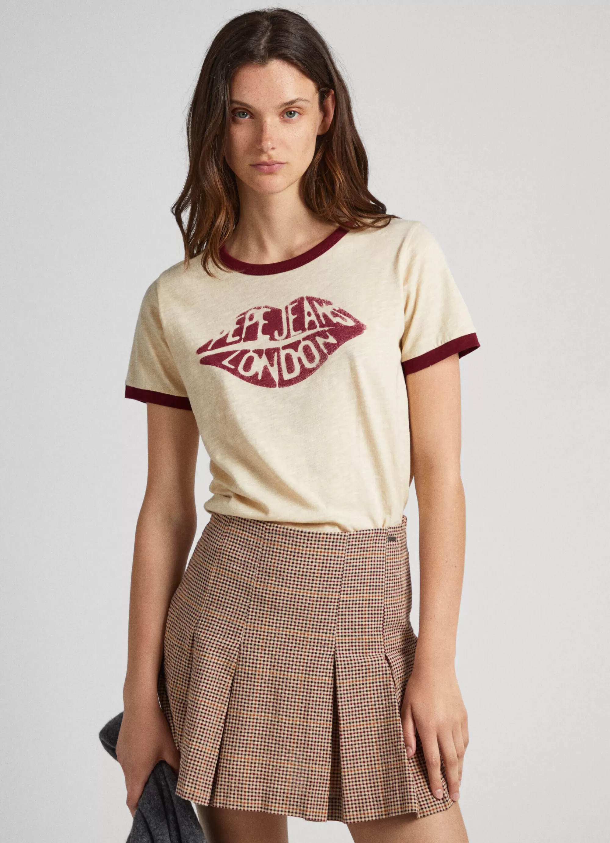 Mulher Pepe Jeans T-Shirts>T-Shirt Estampado Labios