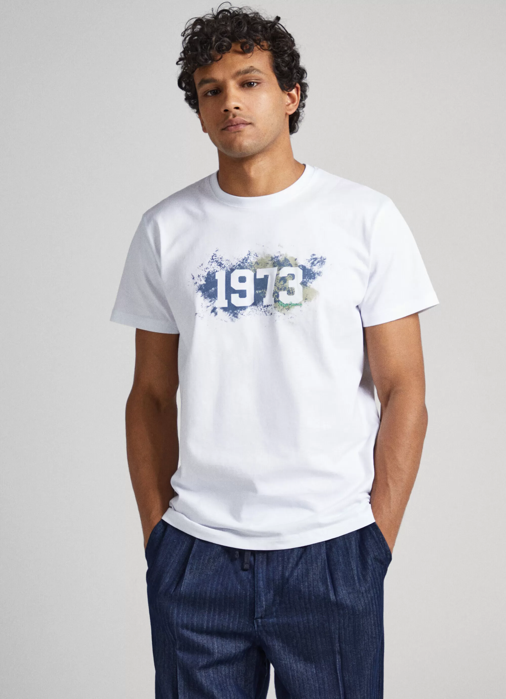 Homem Pepe Jeans T-Shirts>T-Shirt Logo 1973 Estampado