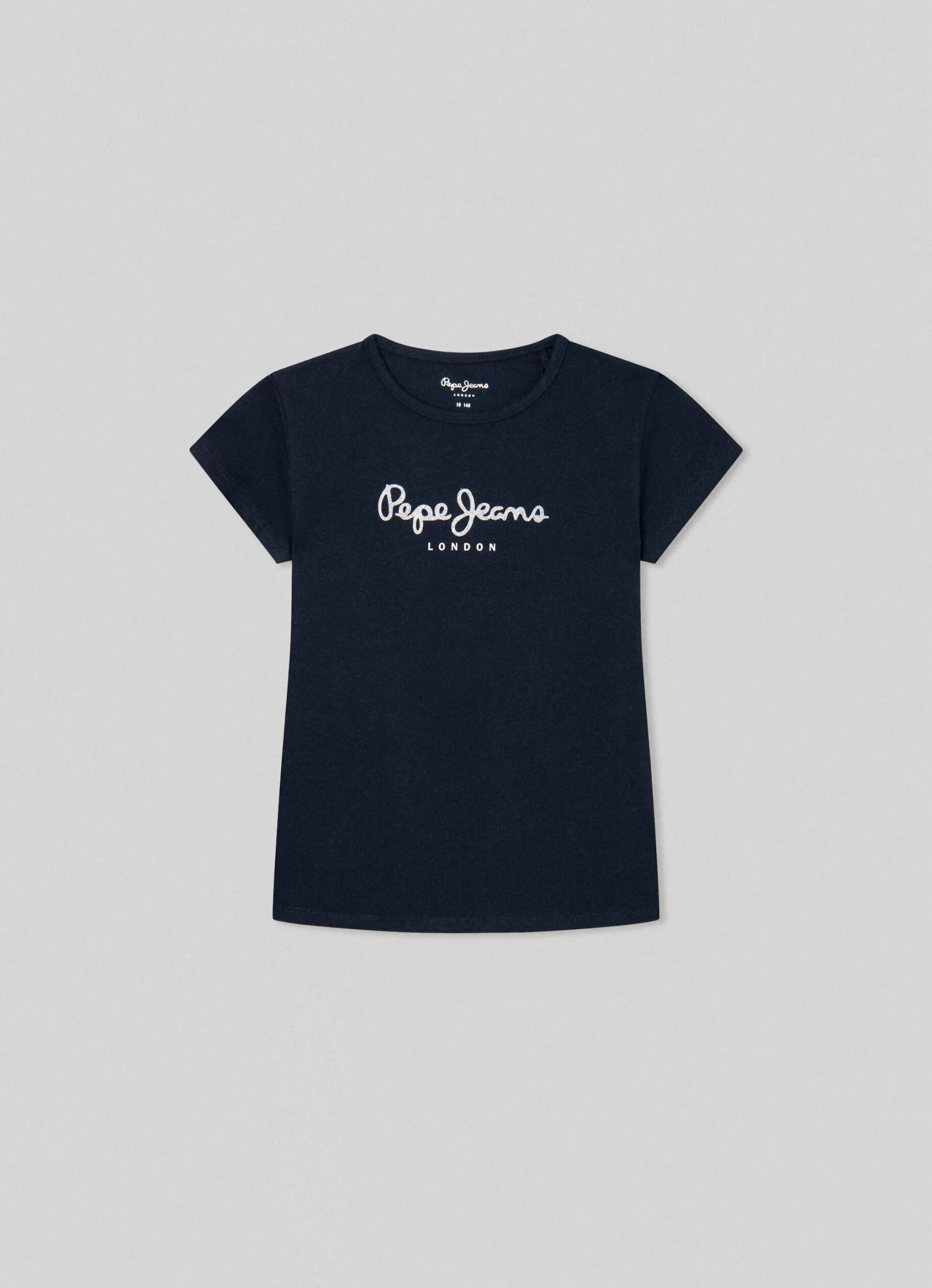 Rapariga Pepe Jeans Camisas E T-Shirts>T-Shirt Logo Detalhe Glitter