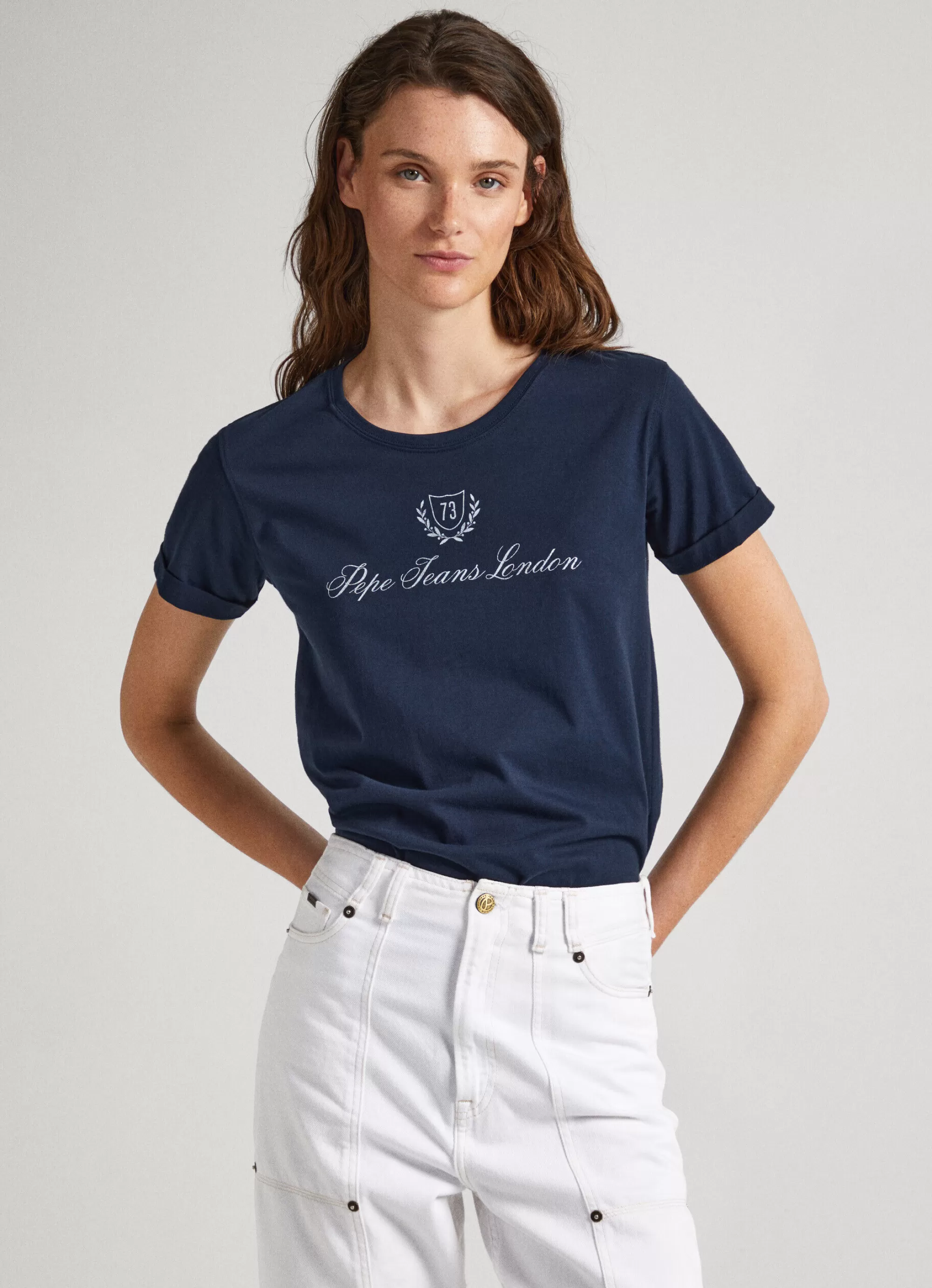 Mulher Pepe Jeans T-Shirts>T-Shirt Logo Estampado